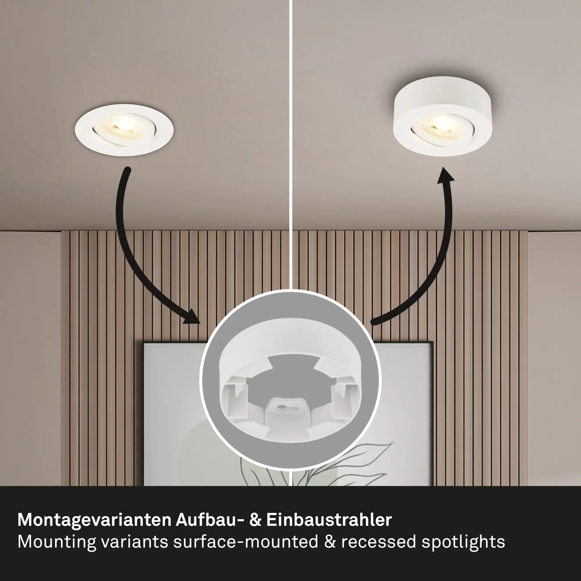Briloner LED-Einbauleuchten 2in1 Mini Ein-& Aufbau 9W 500lm weiß dimmbar