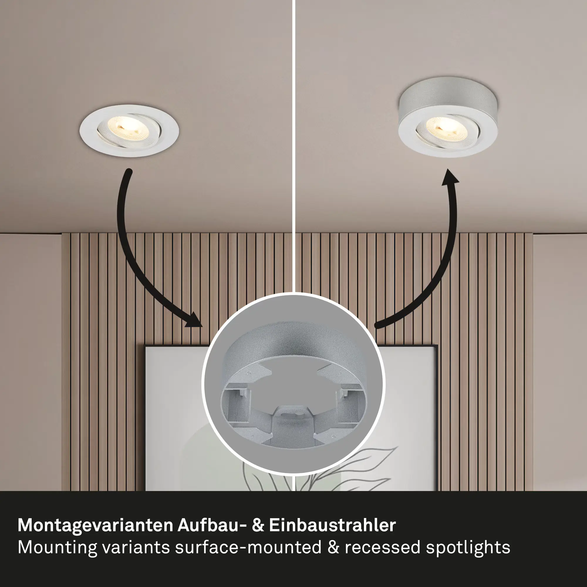 Briloner LED-Einbauleuchten Mini 2in1 Ein-& Aufbau 9W 500lm chrom dimmbar