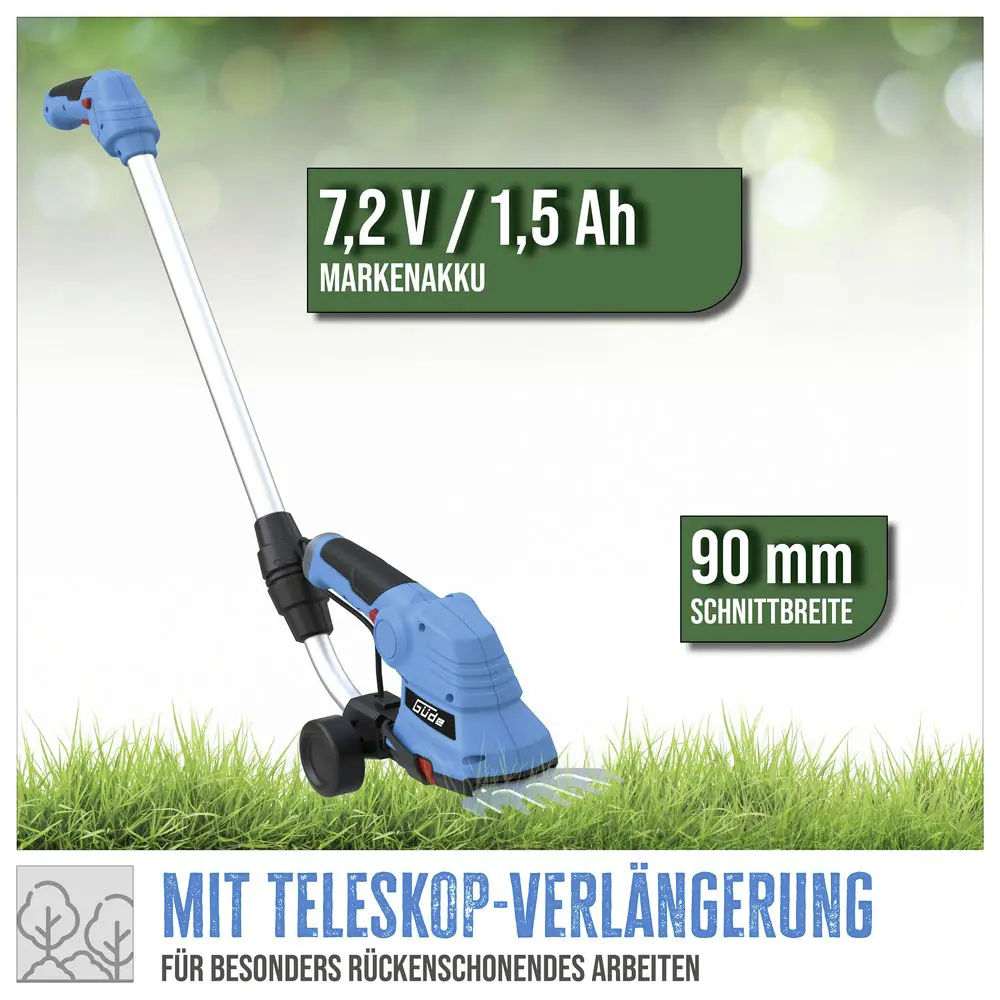 Güde Gras-& Strauchschere GPS 7.2V-1.5 LI-ION, 9 / 17 cm Schnittbreite