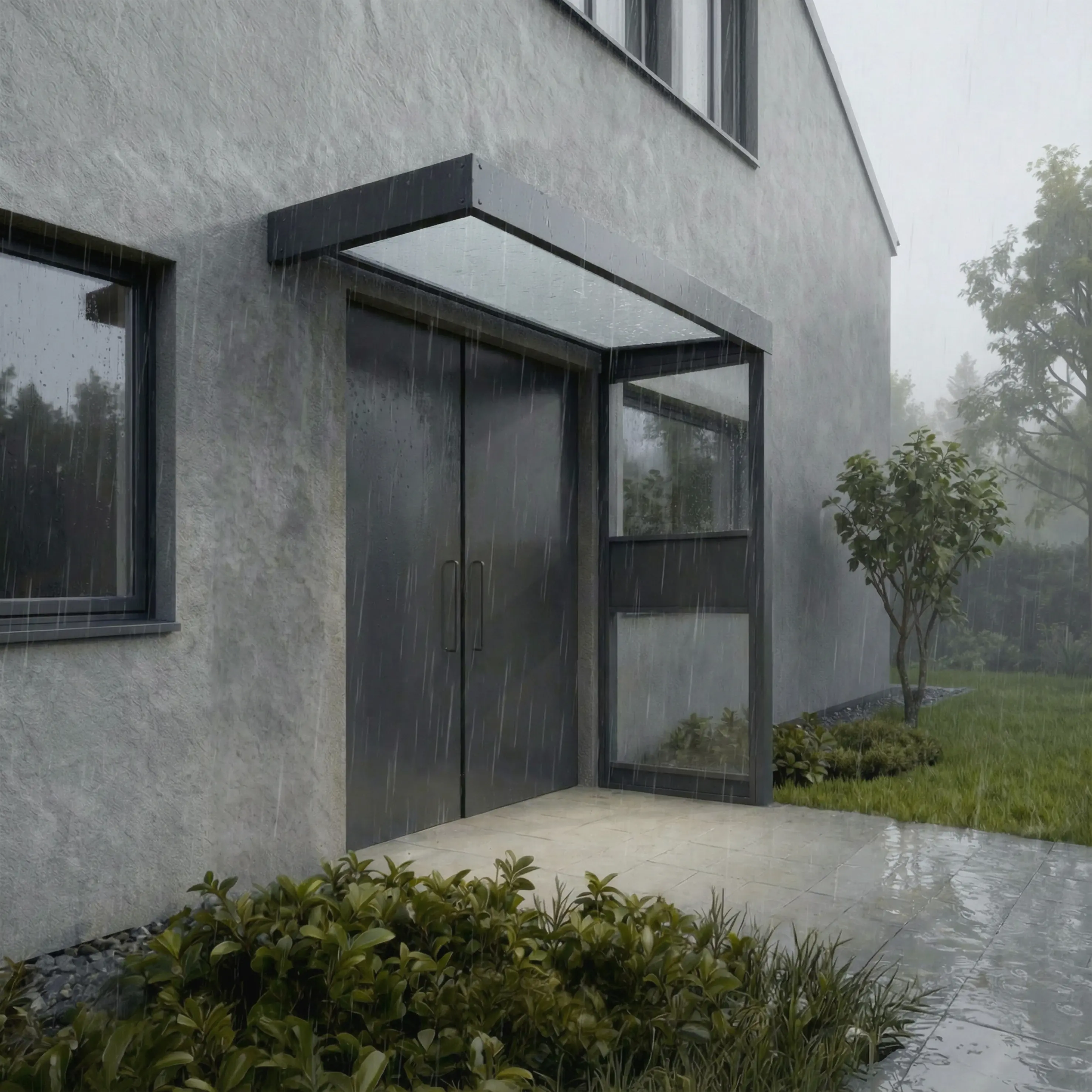 Canopia Vordach Sophia 215 x 95 cm Opal grau + Seitenteil