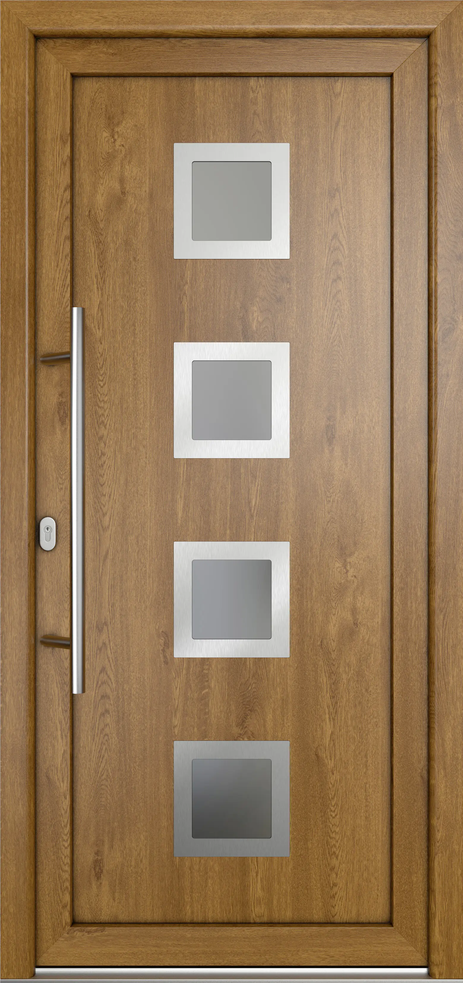 Meeth Haustür Signum Pro PVC Modell 84 108 x 208 cm DIN Links weiß/golden oak