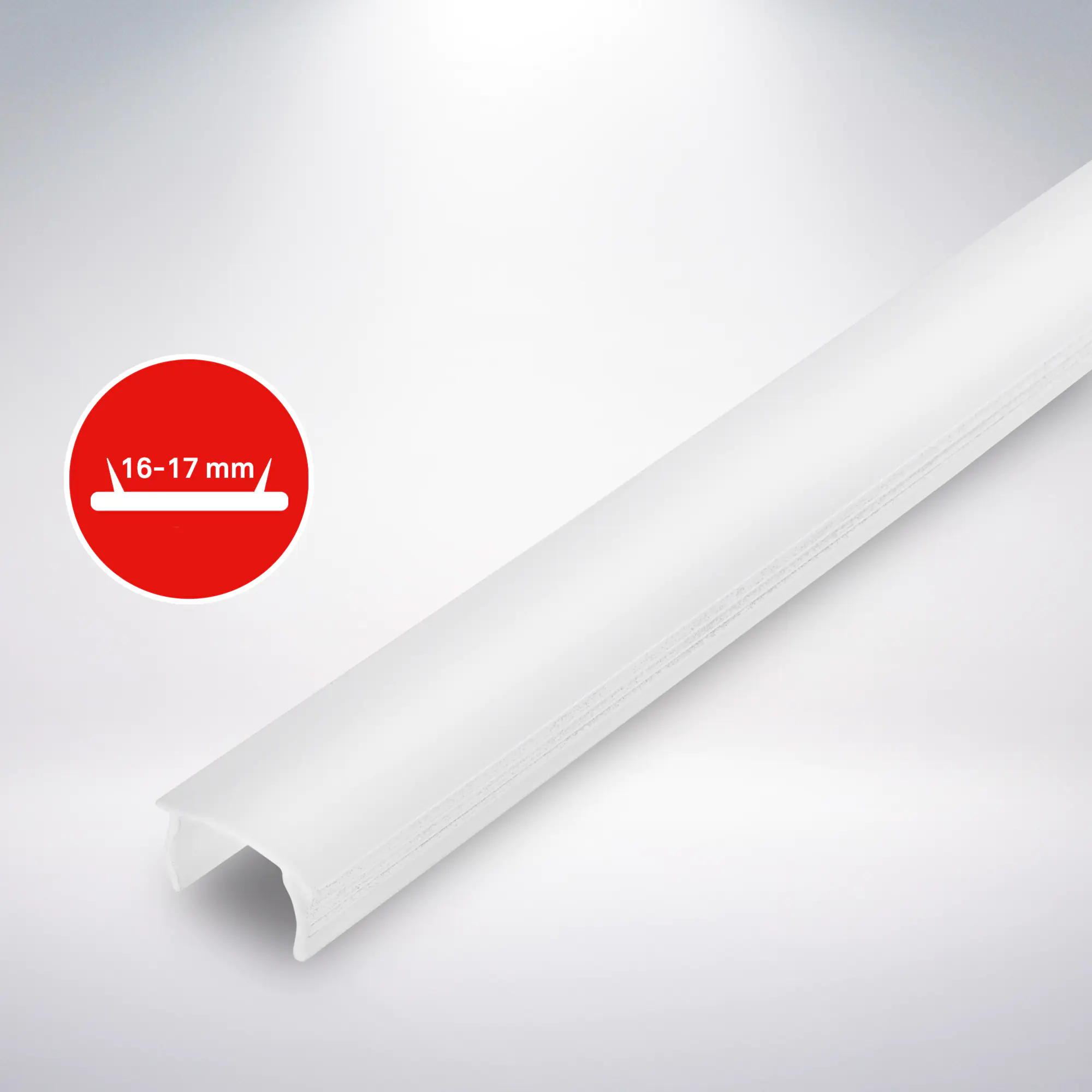 PC Profil Diffusor für Akustikpaneele Kunstoff 130 cm Milchglas Optik 16-17 mm