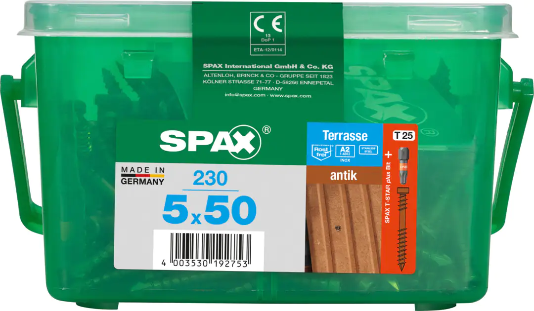 Spax Terrassenschrauben 5.0 x 50 mm TX 25 - 230 Stk.