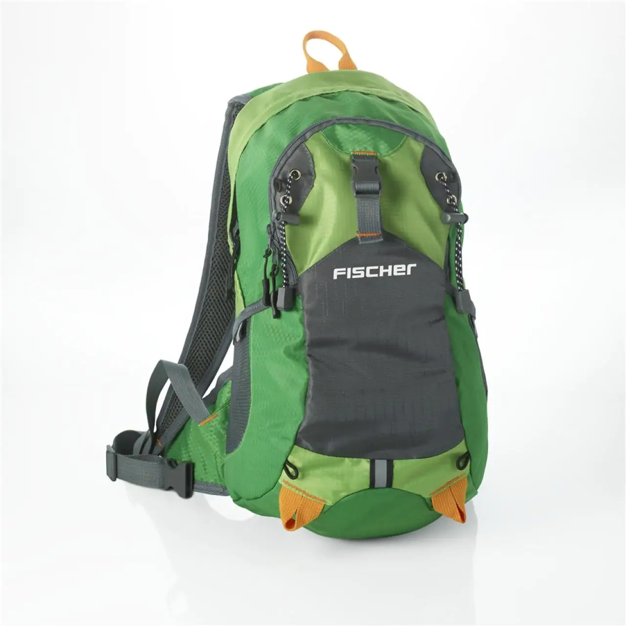 Fischer Fahrrad-Rucksack grün mit Helmnetz