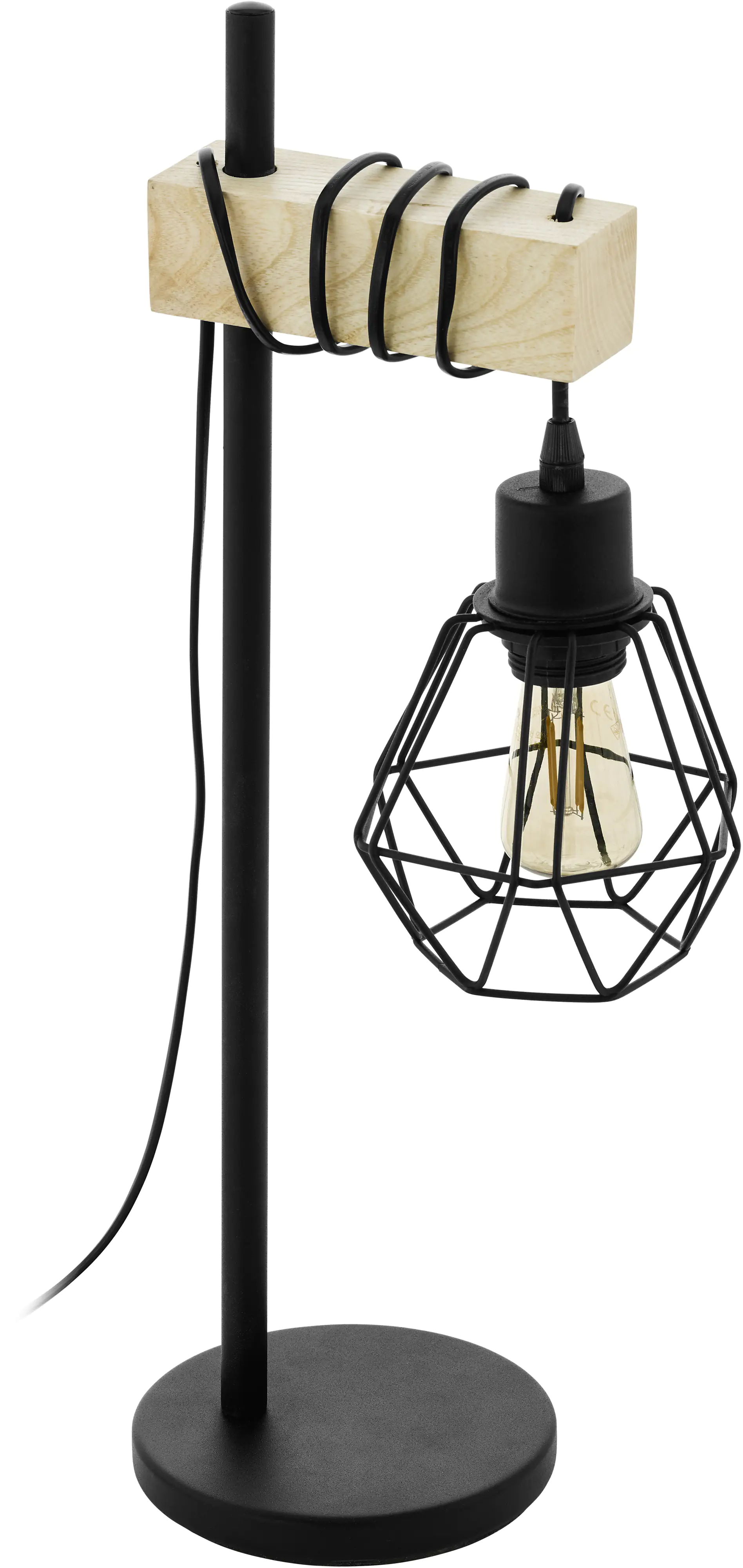 Eglo Tischlampe Townshend 50 x 22 cm schwarz/braun