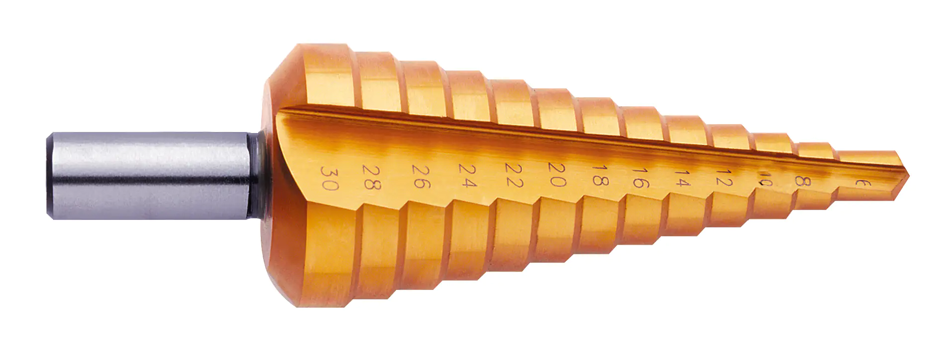 Exact Stufenbohrer 6-30 mm HSS TIN 6-30/2 Rundschaft