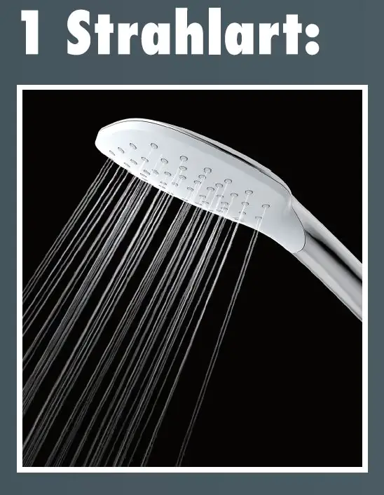 Primaster Handbrause Water Pic quadratisch chrom-weiß mit Wasserspareinsatz