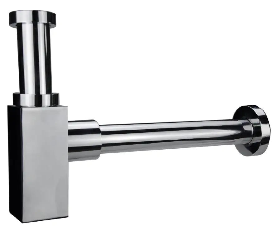 Primaster Design Flaschensiphon eckig 1 1/4" verchromt