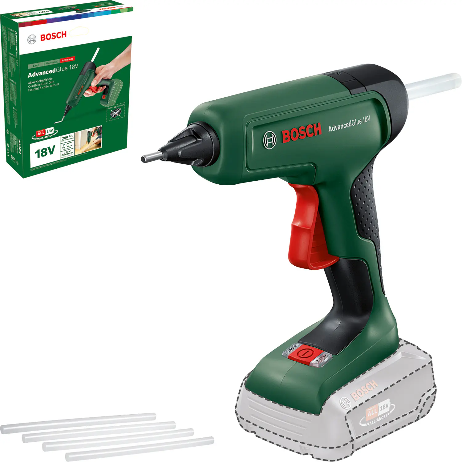 Bosch Akku-Heißklebepistole AdvancedGlue 18 V Solo