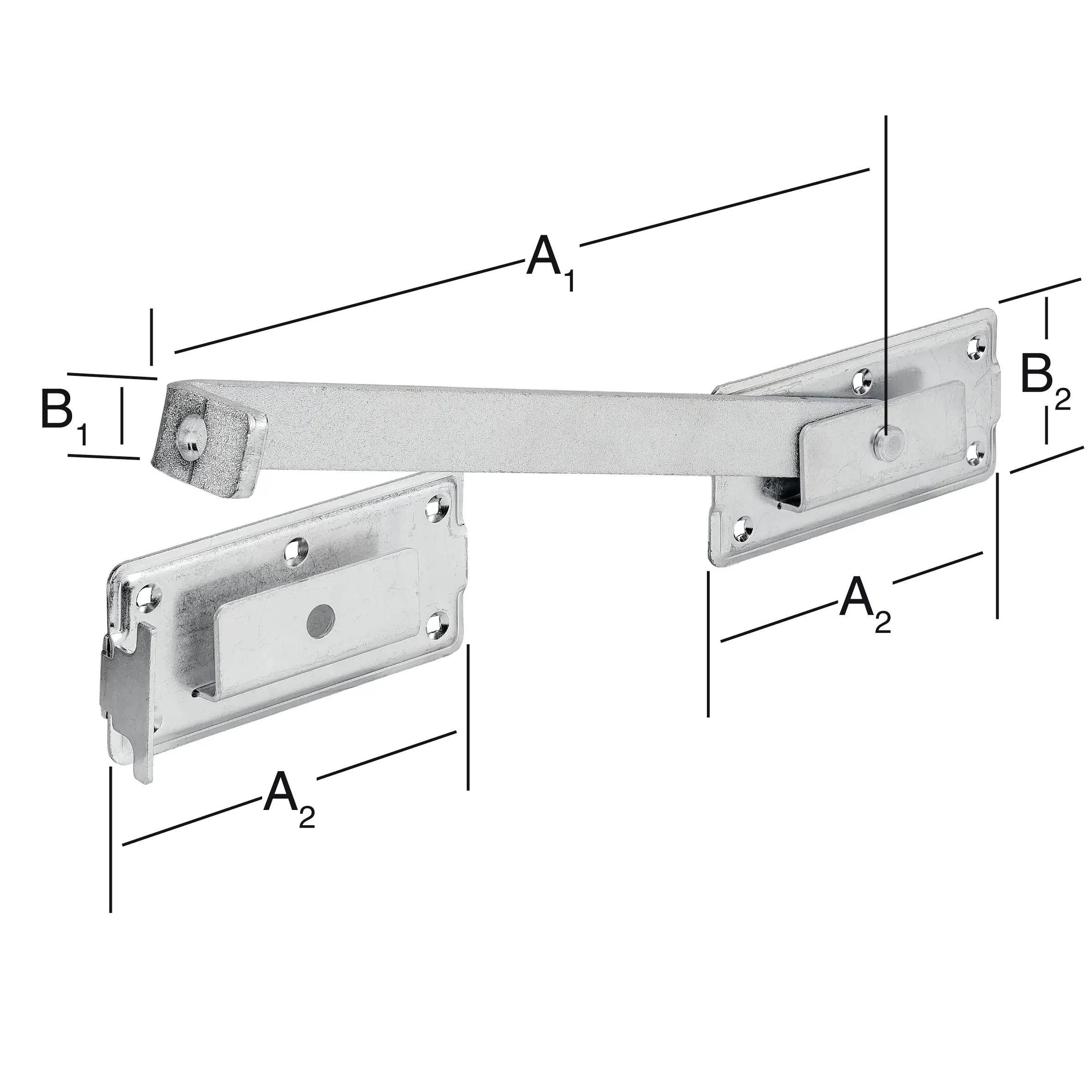Vormann Doppeltorüberwürfe verzinkt 340/180 x 30/70 mm