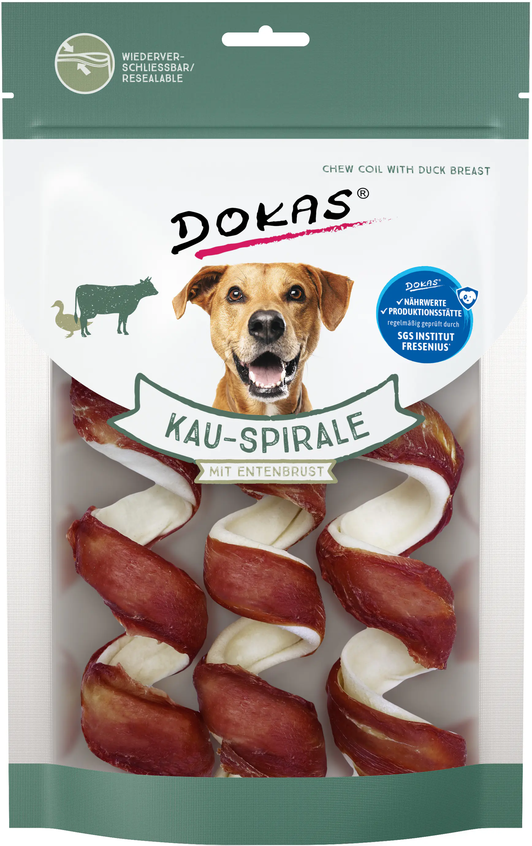Dokas Kau-Spirale mit Entenbrust 110 g, 3 Stück
