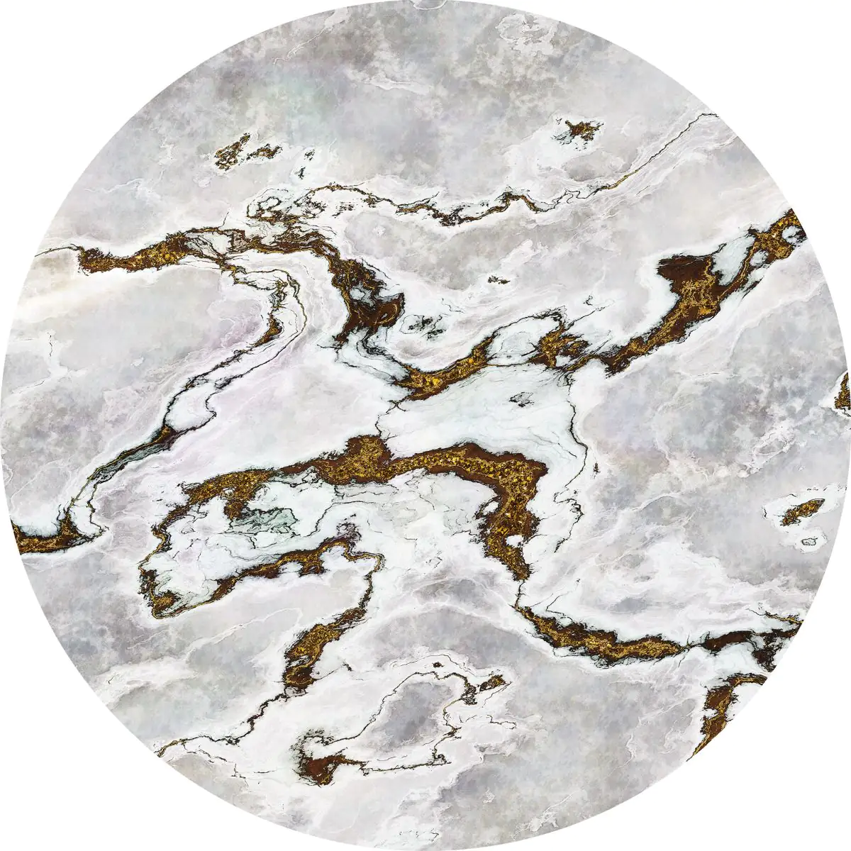 Komar Vlies Fototapete Dot Marble Vibe Ø 125 cm, selbstklebend