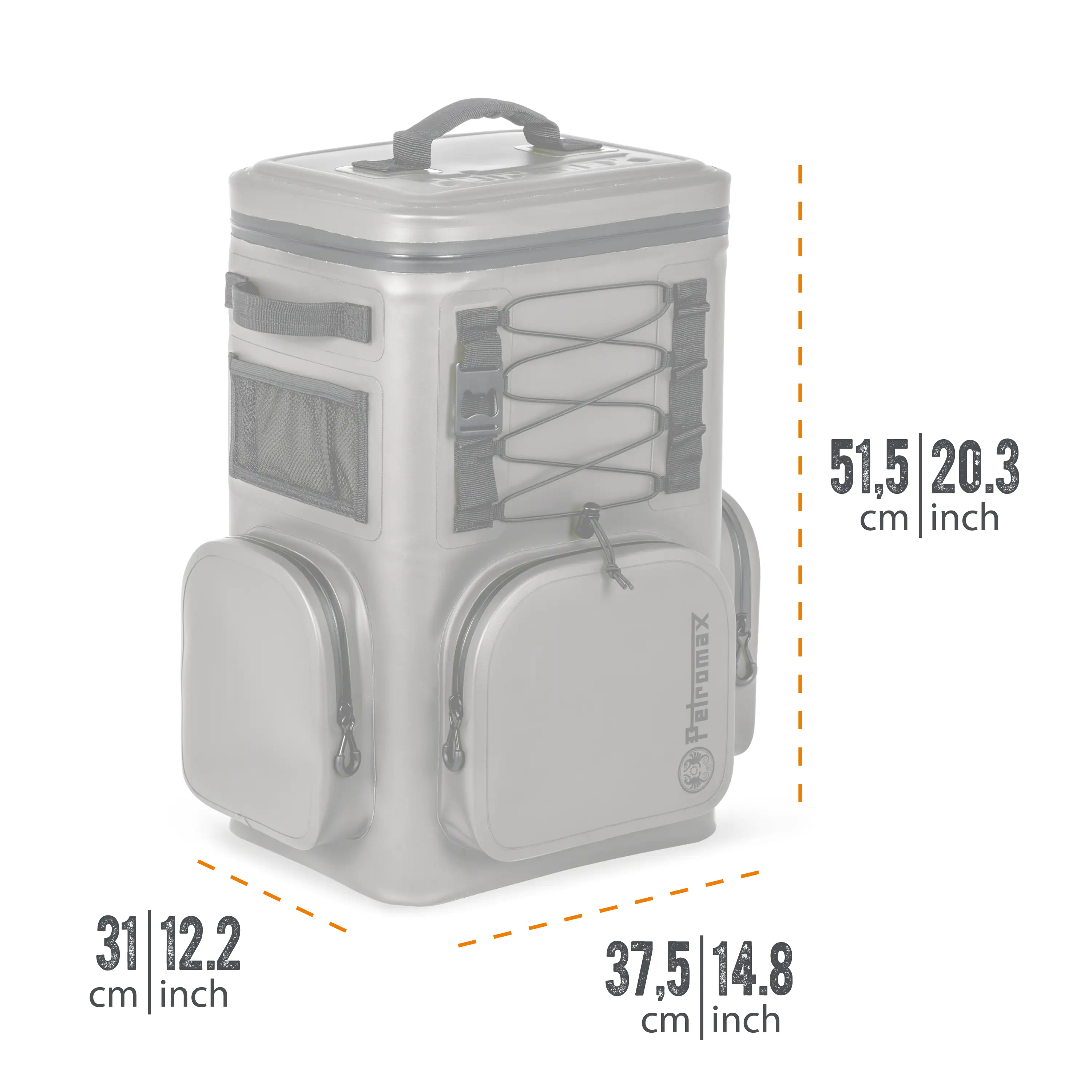 Petromax Kühlrucksack 17 Liter 51,5 x 37,5 x 32 cm dunkelgrau
