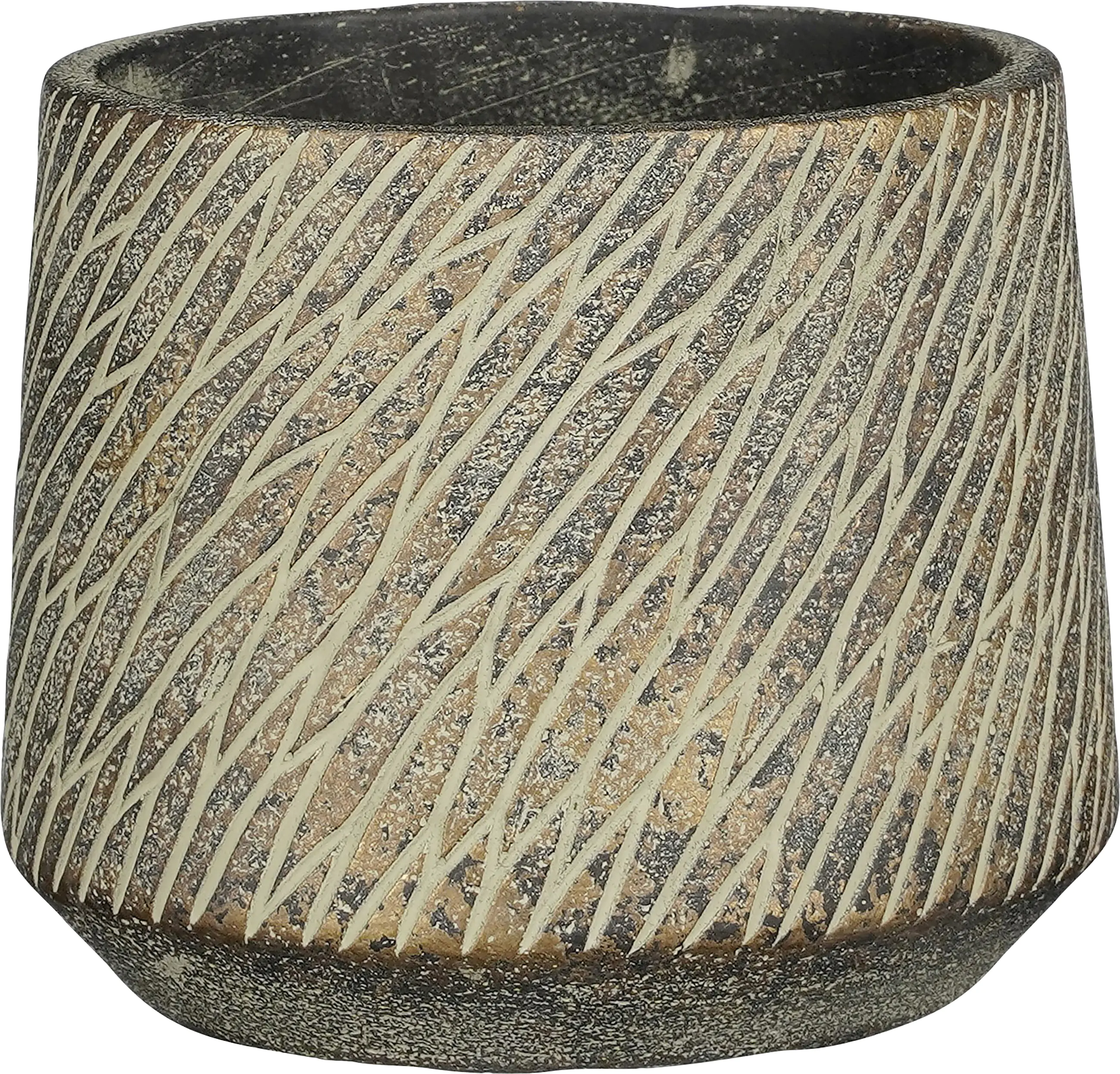 Mica Übertopf Pablo  Ø 14 x 12 cm dunkelgrün ribble