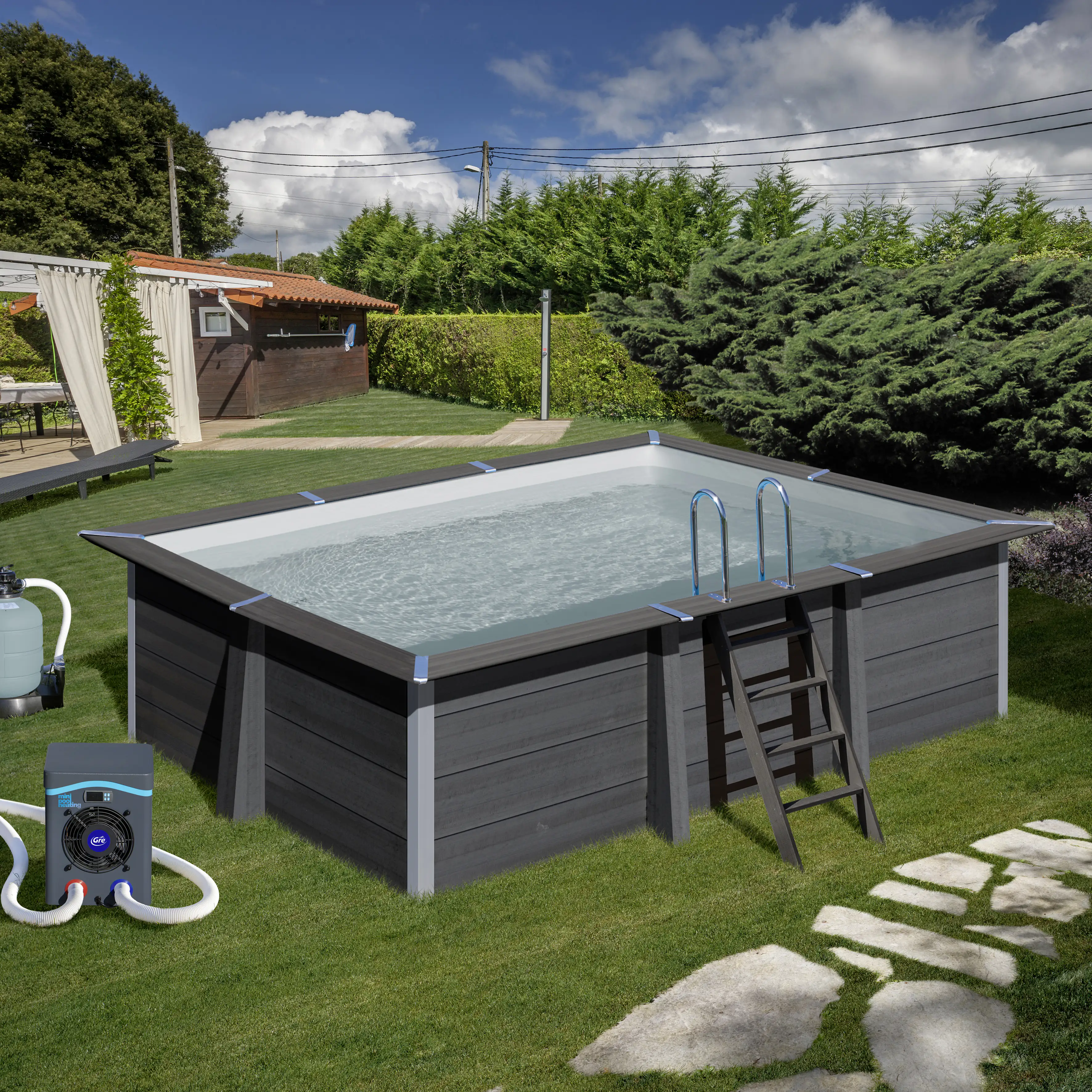 Gre Mini-Wärmepumpe Pool bis 20 m³ 43,5 x 31 x 37,5 cm