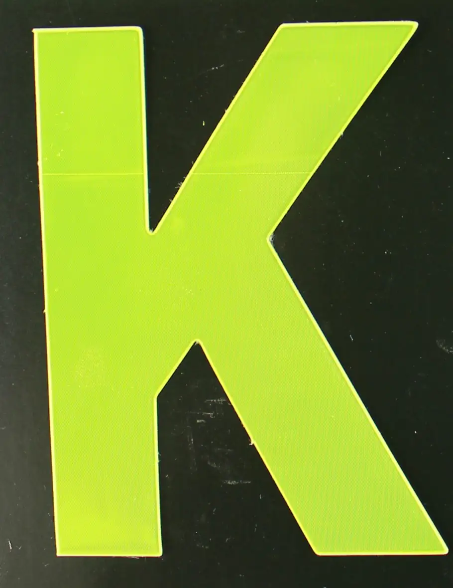 Conacord Reflektierender Klebebuchstabe "K" gelb 80 mm