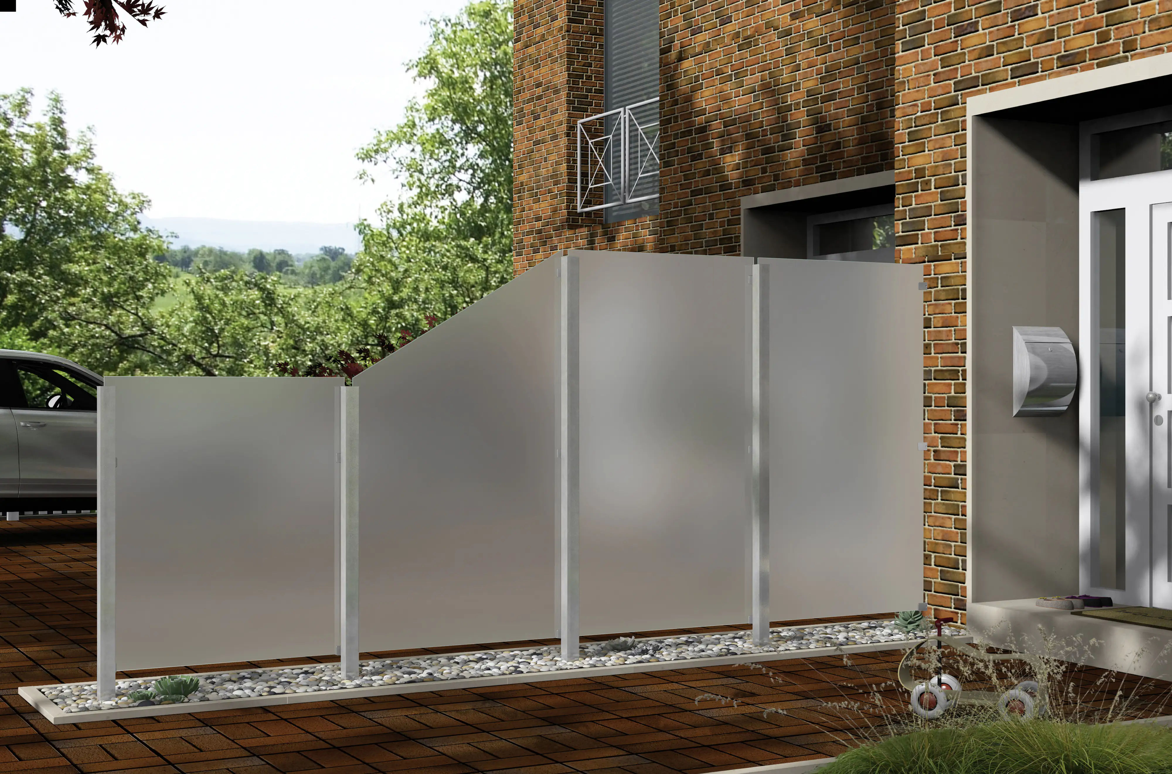 Ambiente Glaszaun Dekor 84 103 x 180 cm gehärtetes 8 mm Glas