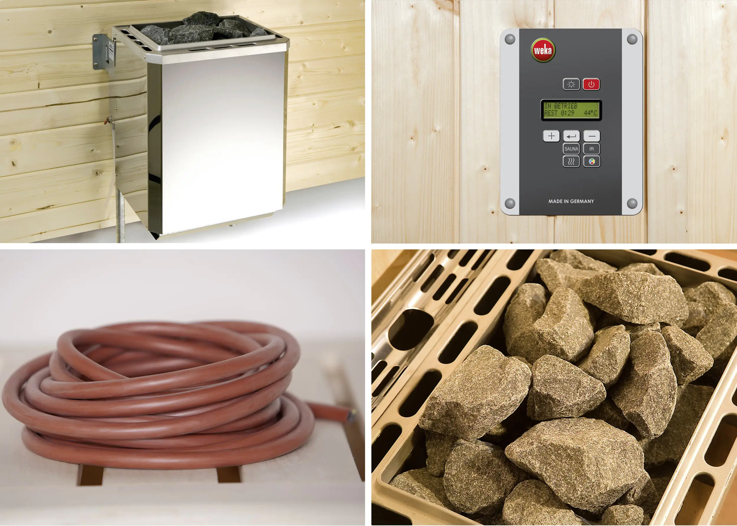 Weka Premium Massivholz-Sauna Bergen Gr. 2 Sparset 7,5 kW OS
