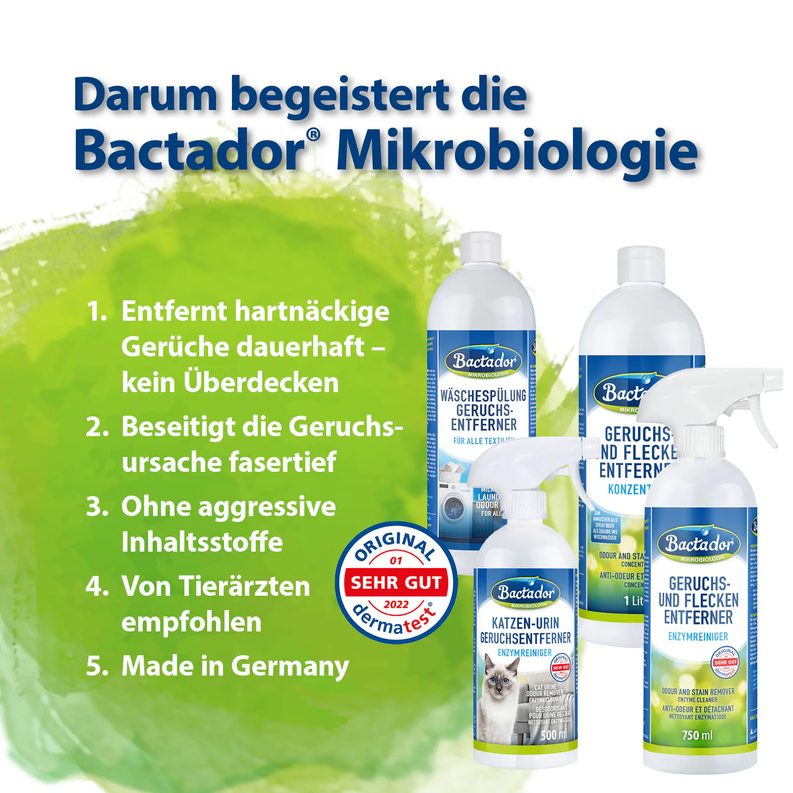 Bactador Geruchs- und Fleckenentferner Konzentrat 1 L