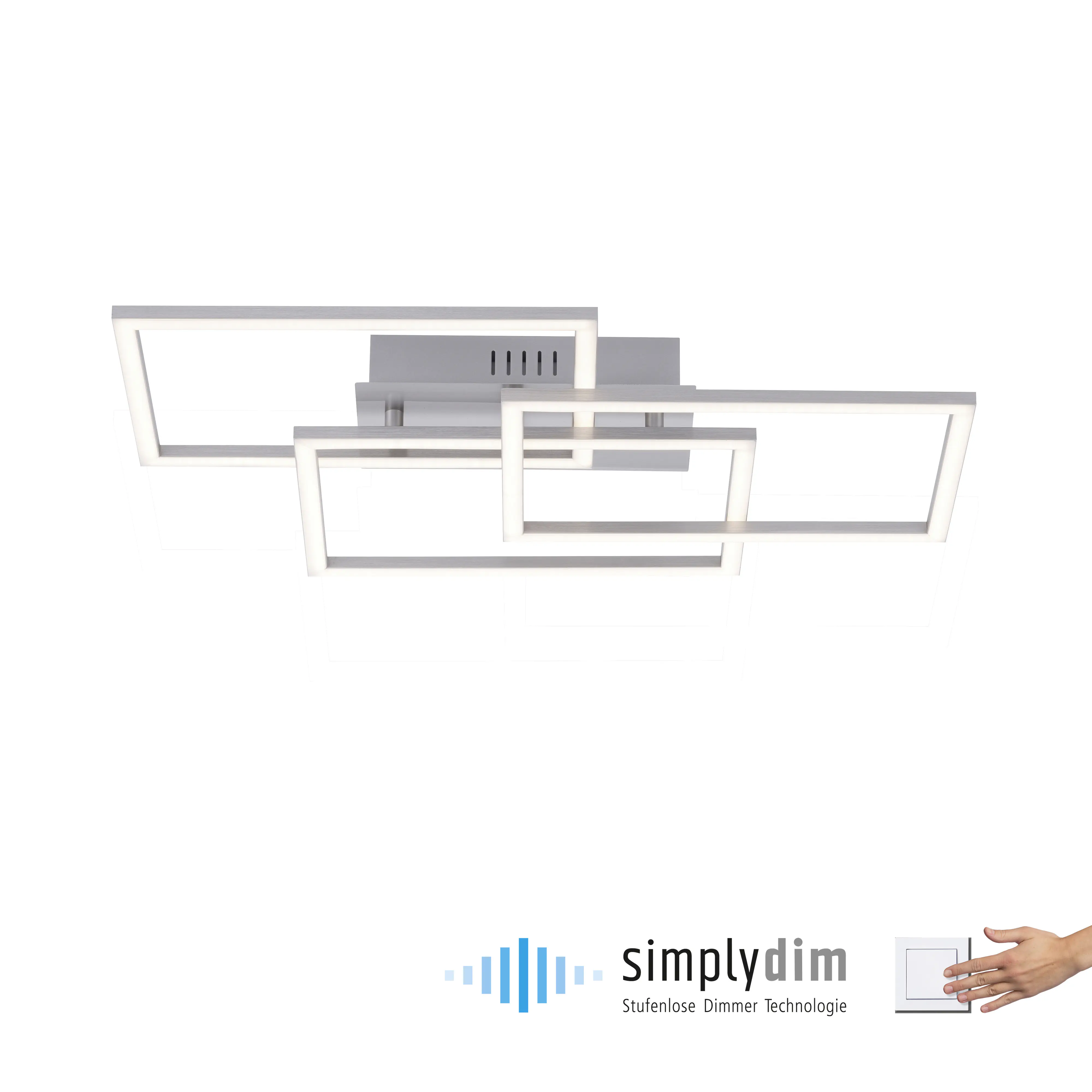 JustLight LED Deckenleuchte Iven 54 x 33,5 cm dimmbar, warmweiß