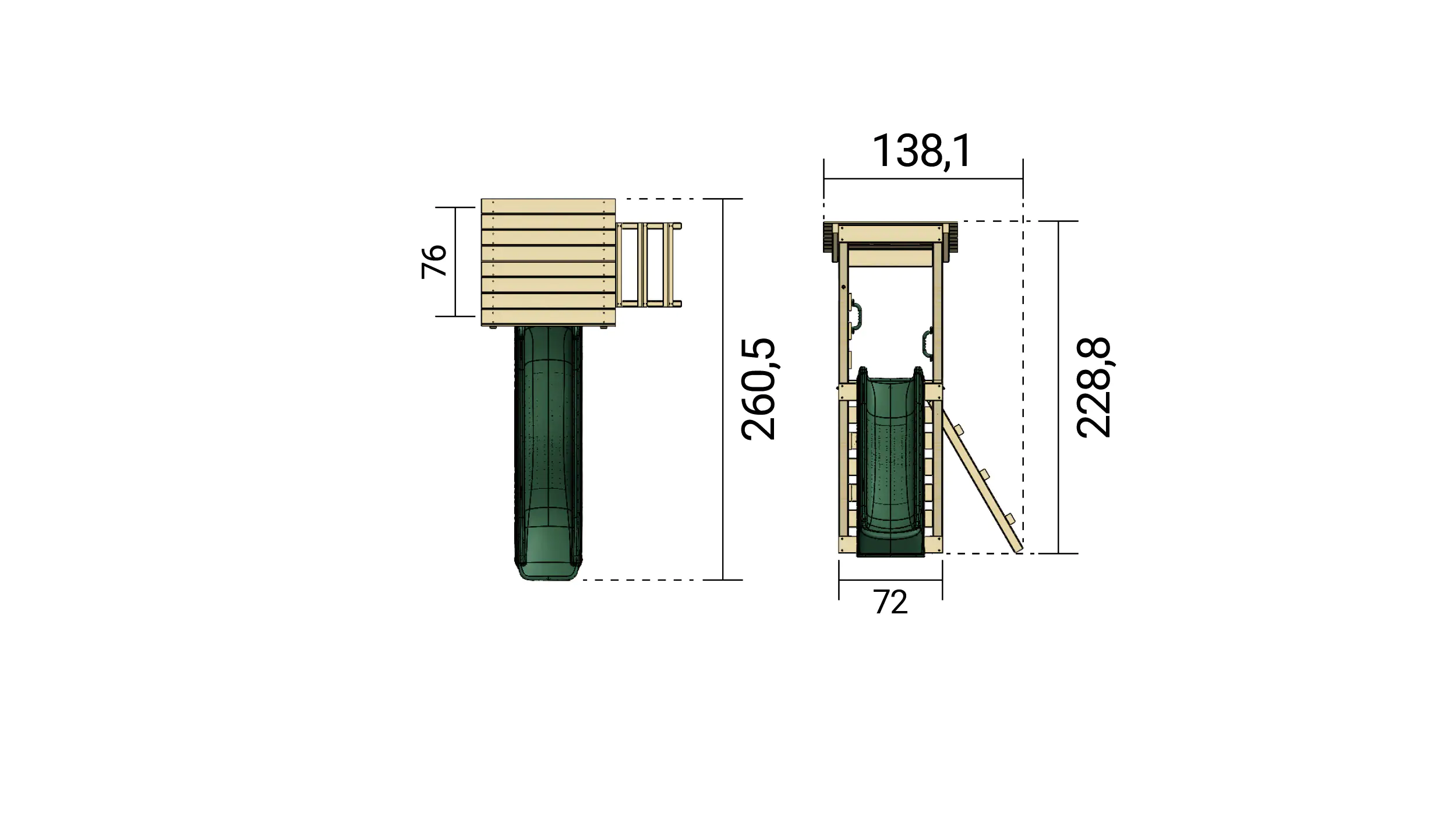 Weka Spielturm Nizza 138,1 x 260,5 x 228,8 cm