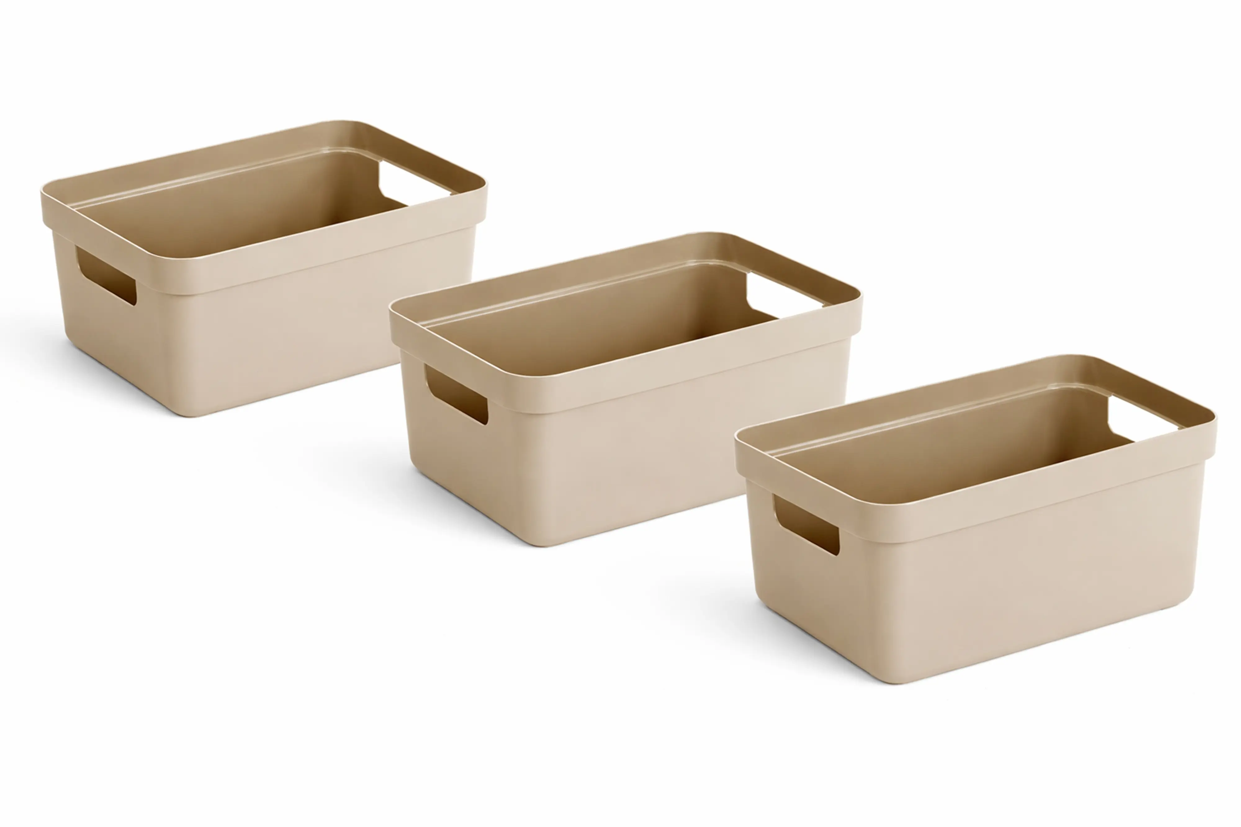 Sunware Aufbewahrungsbox Sigma Home mit Griffen 35 x 24,6 cm 9 L beige 3er Set