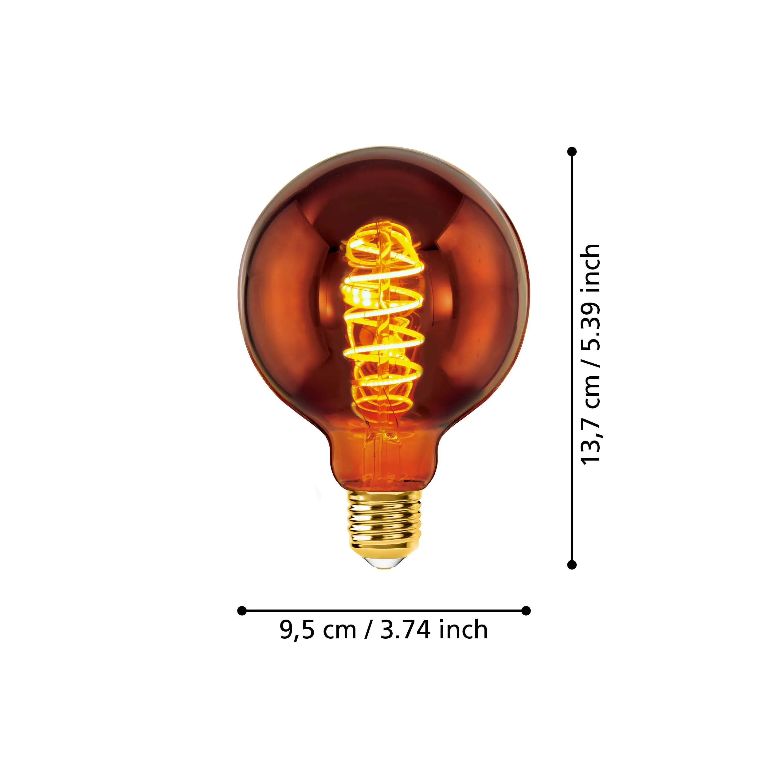 Eglo LED Globe G95 E27 4W kupfer