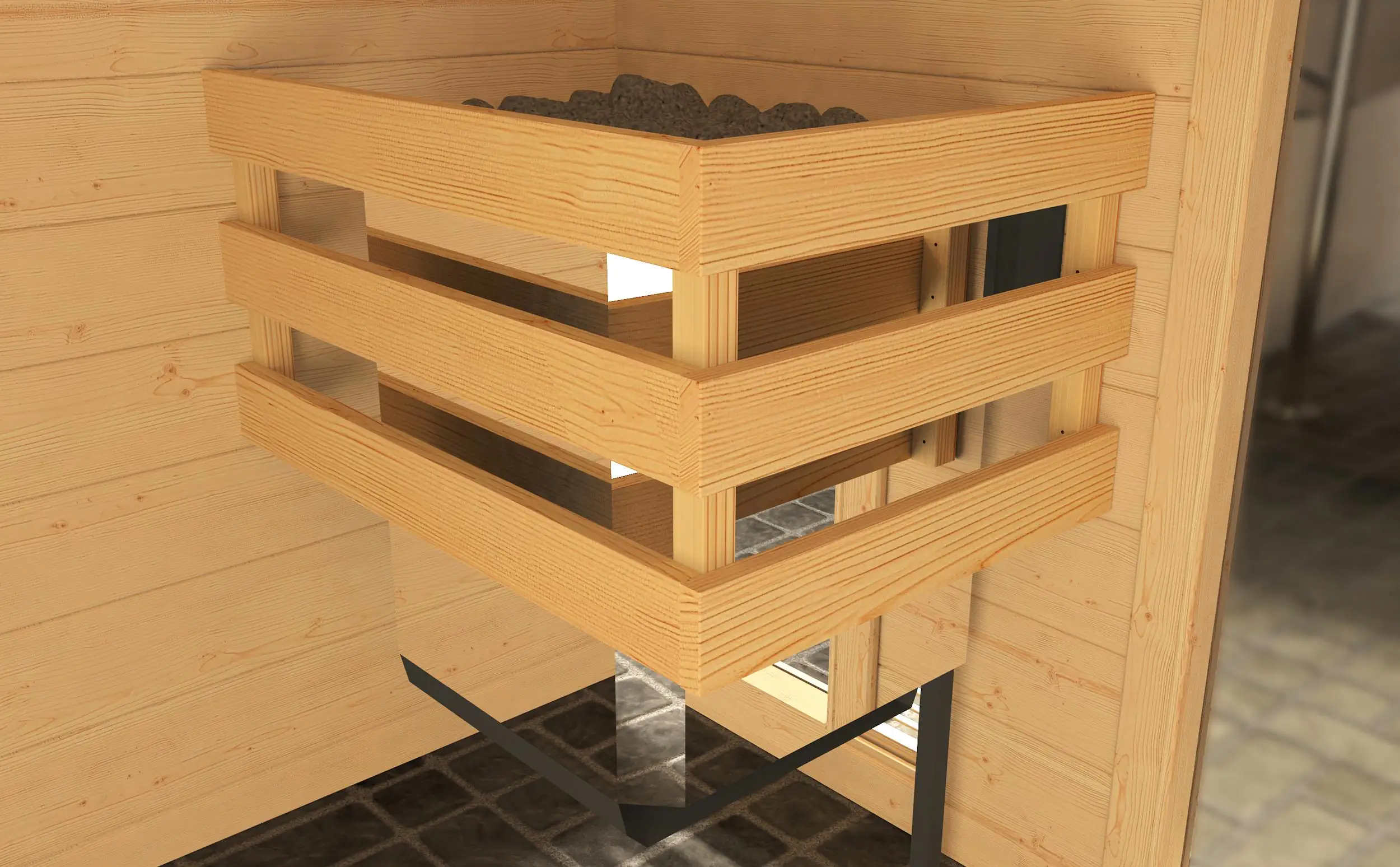 Weka Massivholzsauna Valida Eck 1 Sparset mit Bio-Aktiv Saunaofen