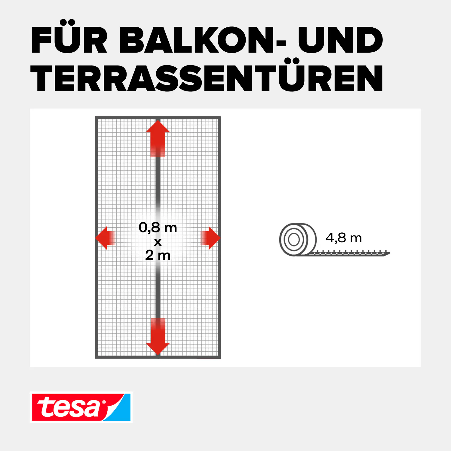 tesa Fliegengitter Magnetvorhang 80 x 200 cm anthrazit