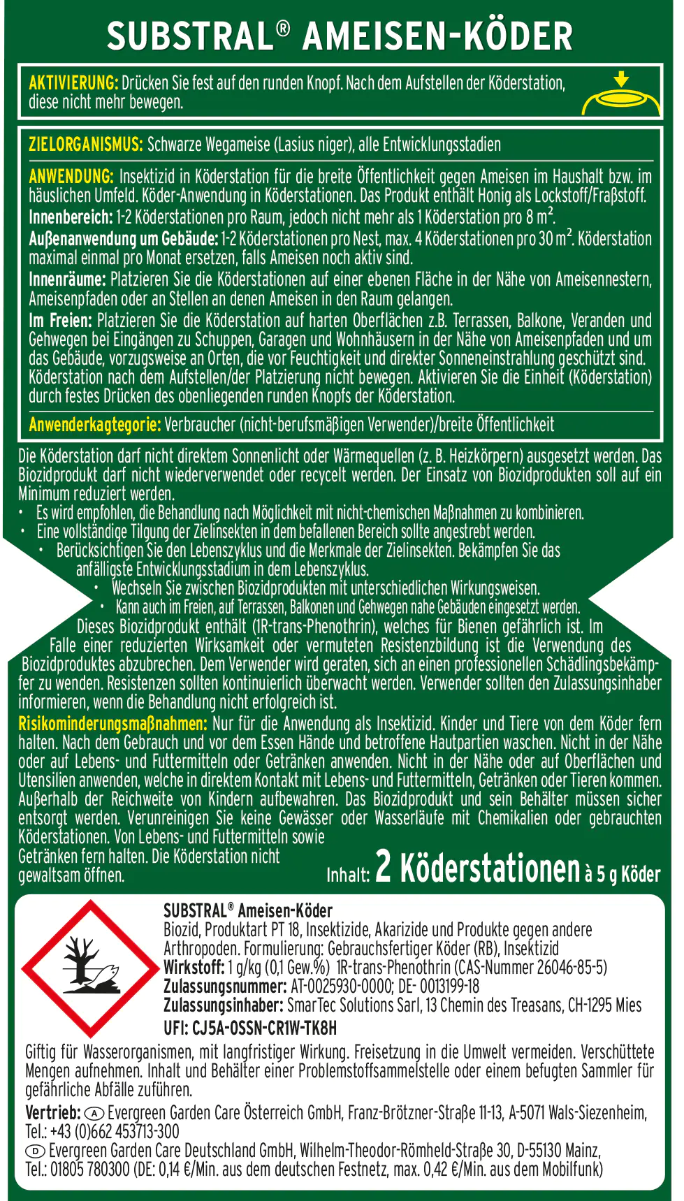 Substral Ameisenköder für den Innenbereich 2 Stück