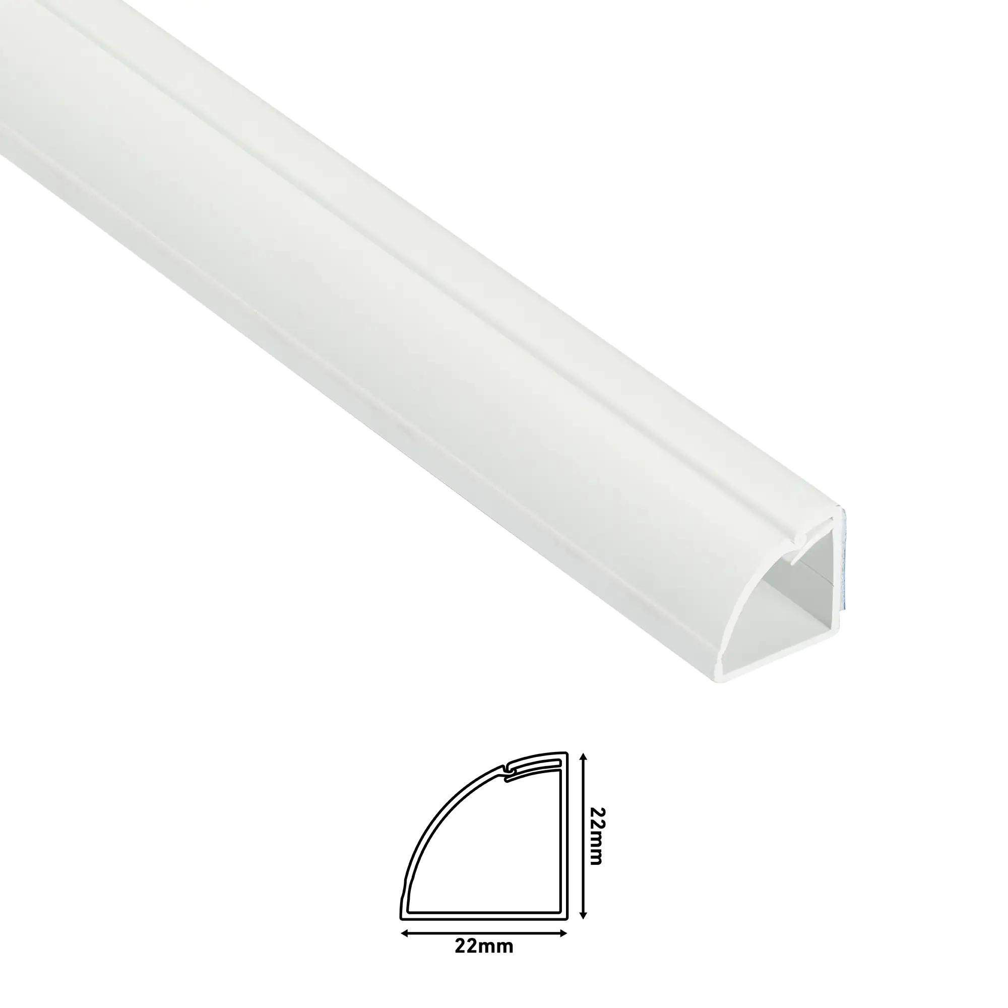 D-Line Design Kabelkanal 22x22mm weiß 2 m, Viertelkreis, selbstklebend