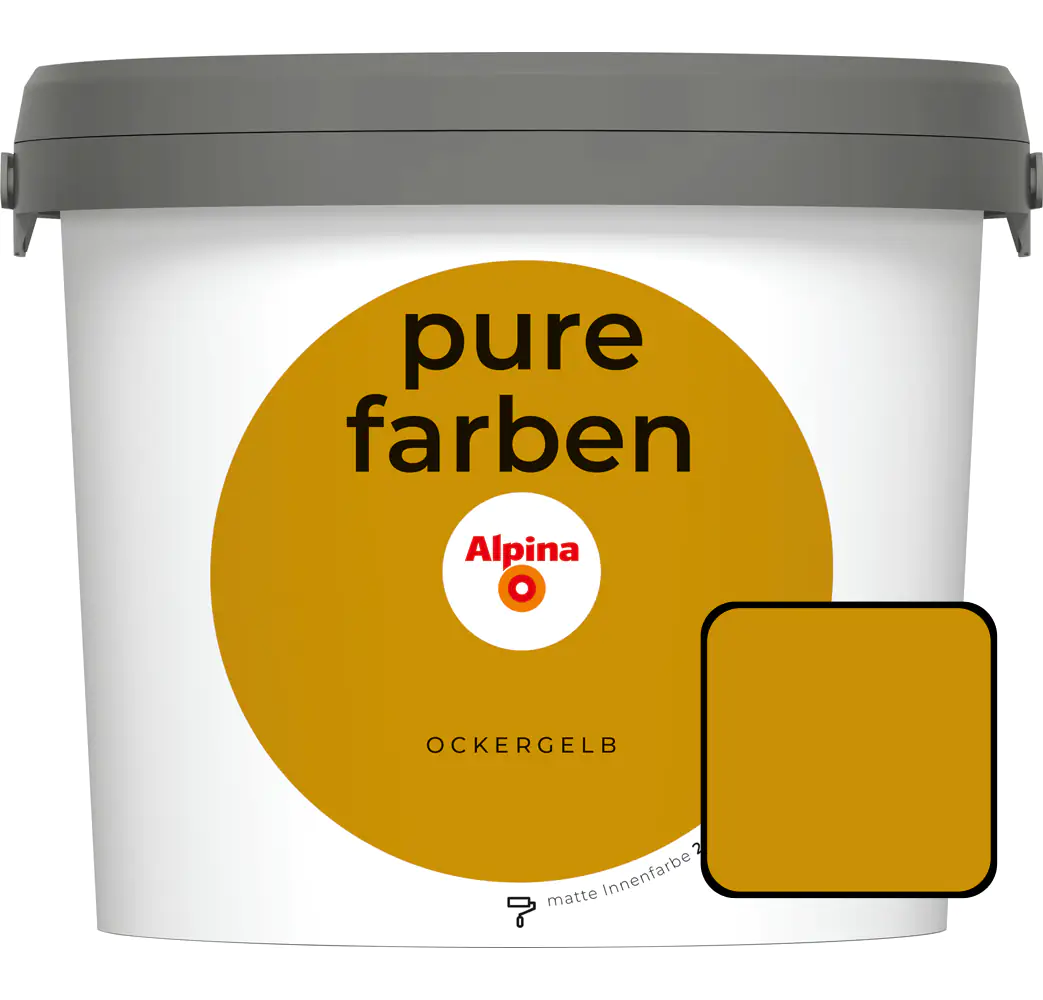Alpina Pure Farben Wandfarbe ockergelb 2,5 L