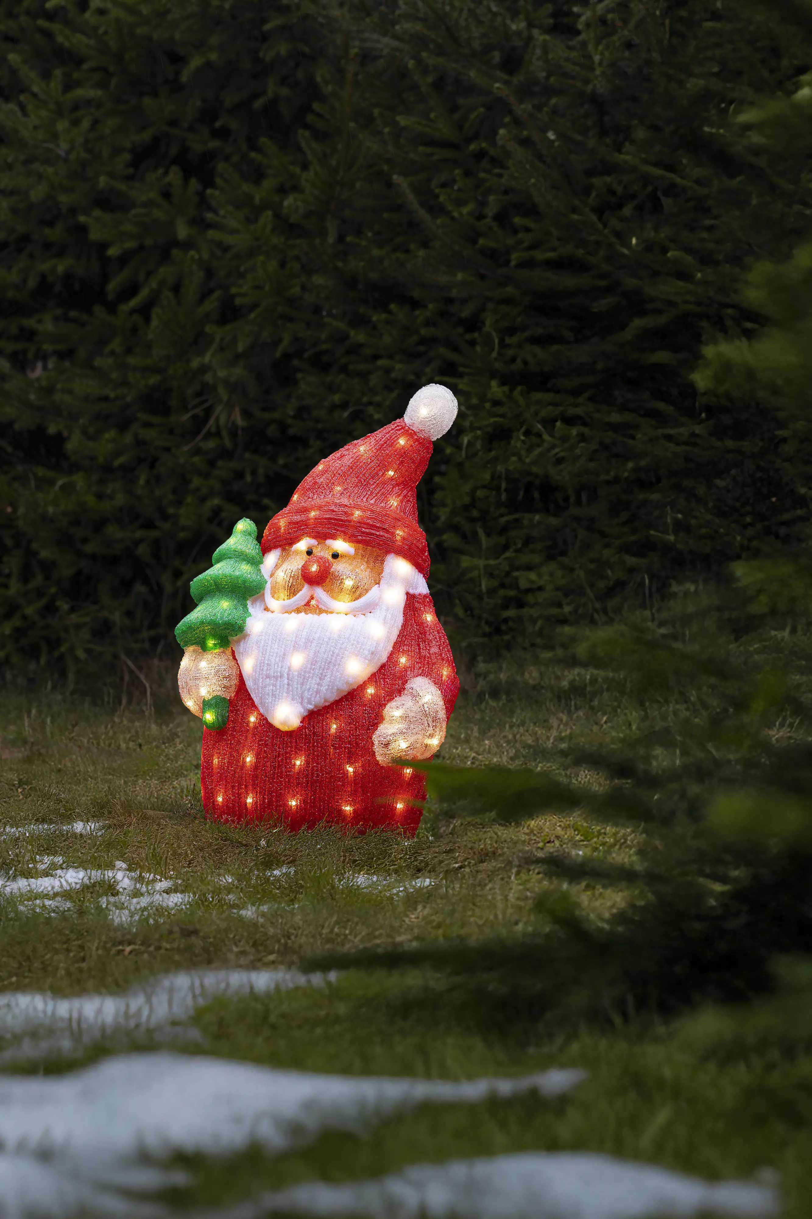 Konstsmide LED Weihnachtsdeko Weihnachtsmann flach 72 Dioden 58 cm warmweiß