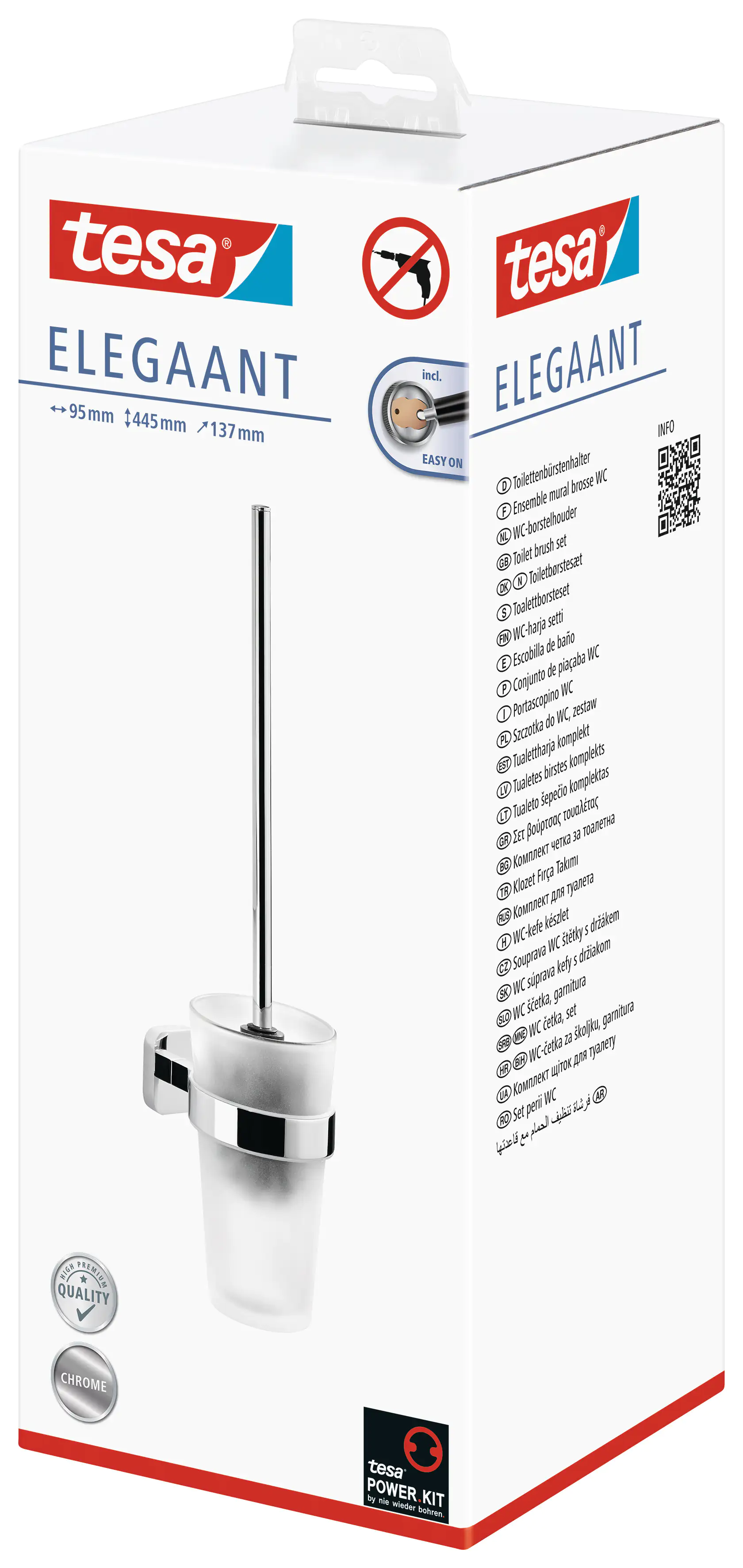 tesa WC-Garnitur Elegaant Metall und Milchglas, chrom