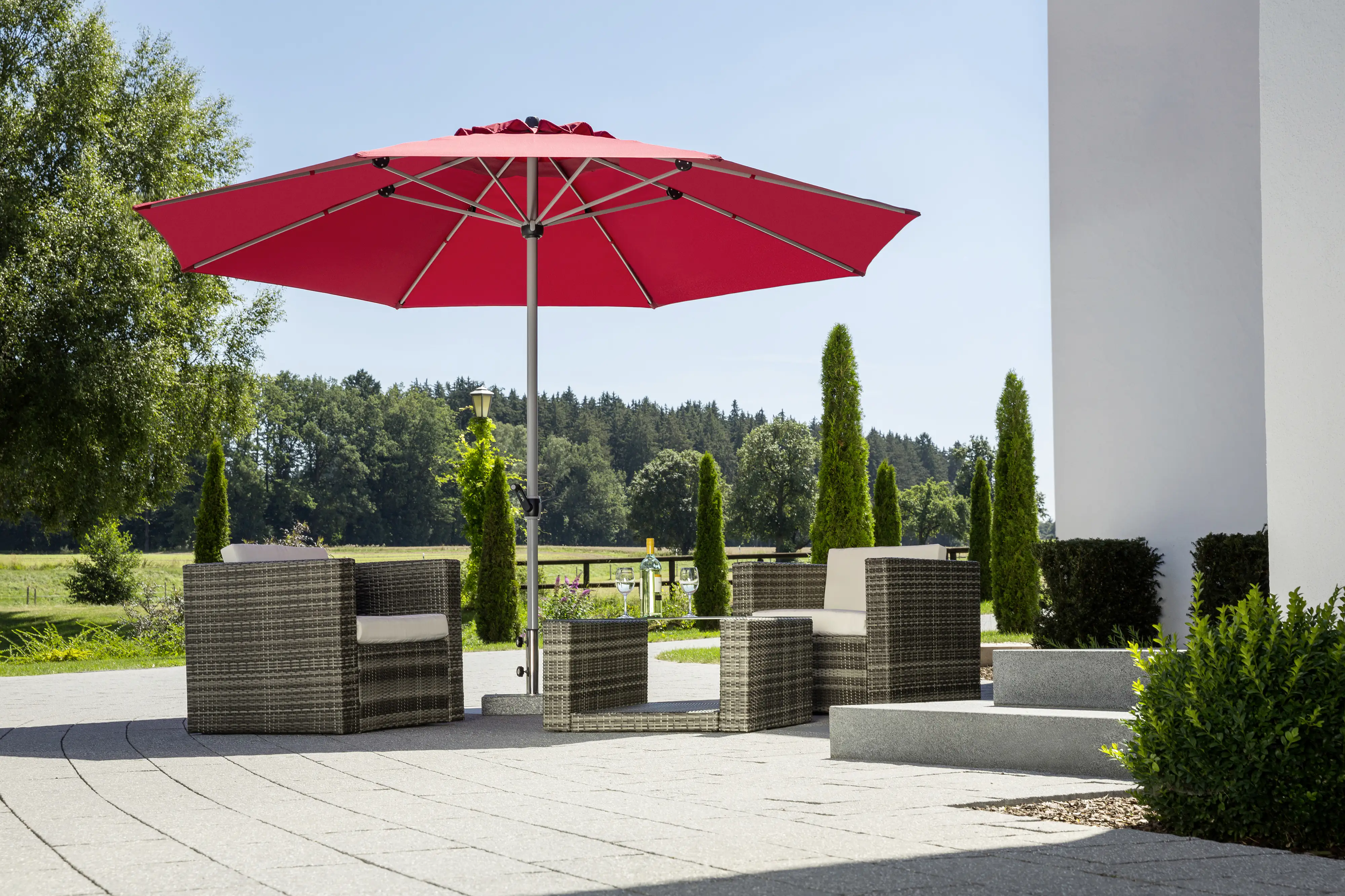Schneider Sonnenschirm Gemini dunkelrot Ø 360 cm