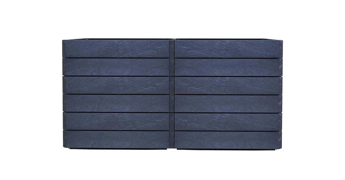 Garantia Hochbeet Ergo Quadro 2L 75 Stone, inkl. FLORA, 160 x 80 x 75 cm