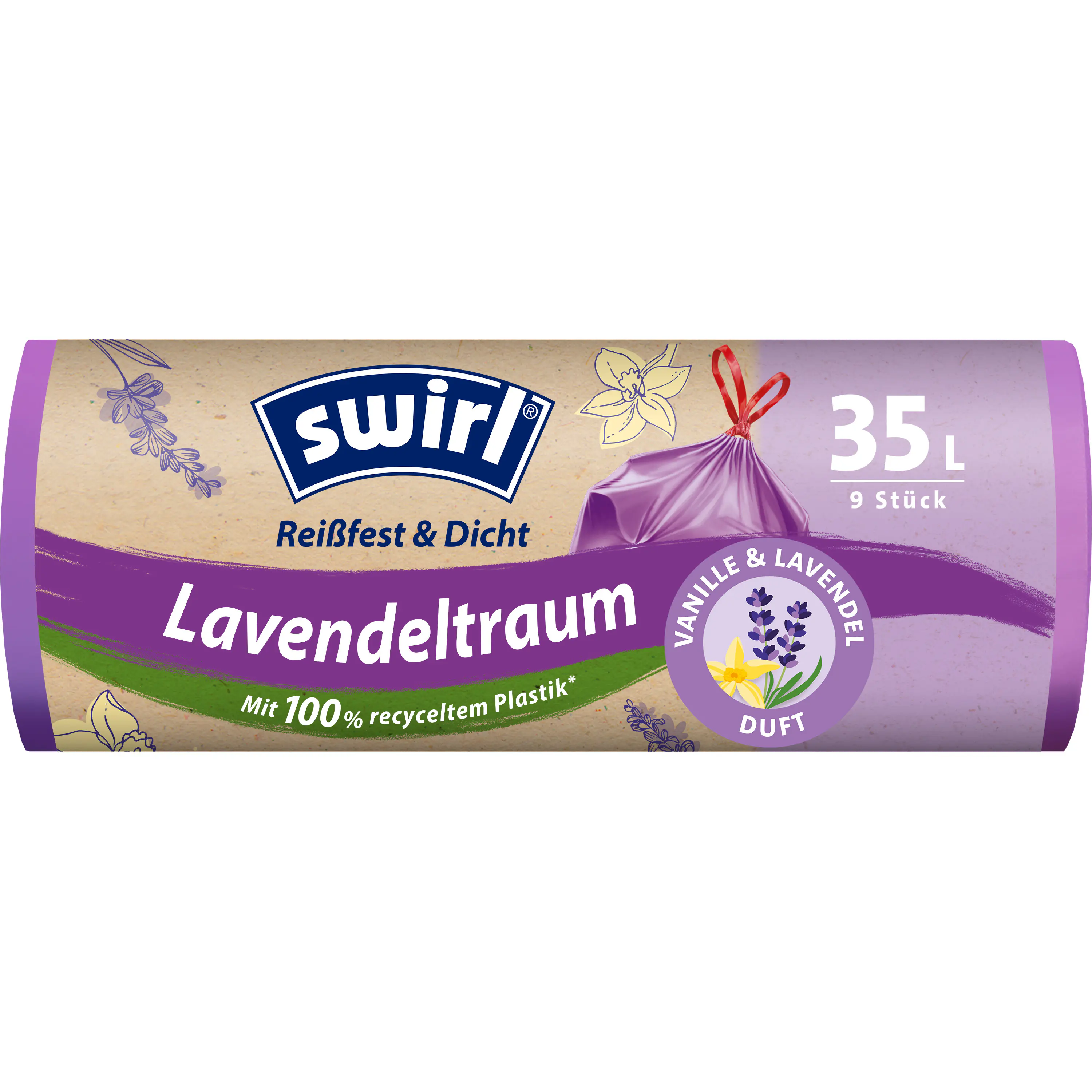 Swirl® Duft-Müllbeutel Vanille-Lavendel 35 L Reißfest & Dicht