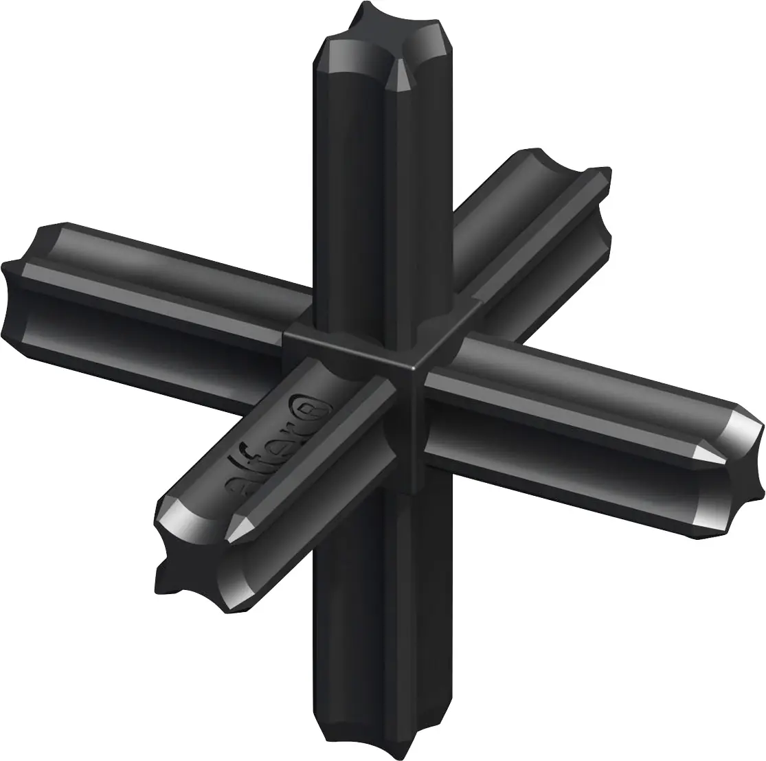 alfer Knoten-Verbinder, 6 Zapfen 7.5 mm 7.5 mm Kunststoff glatt schwarz