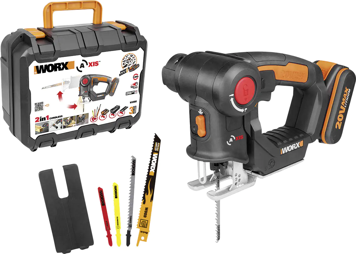 Worx Akku-Multisäge AXIS™ 2-in-1-Säge WX550 20 V inkl. Akku 2 Ah & Ladegerät