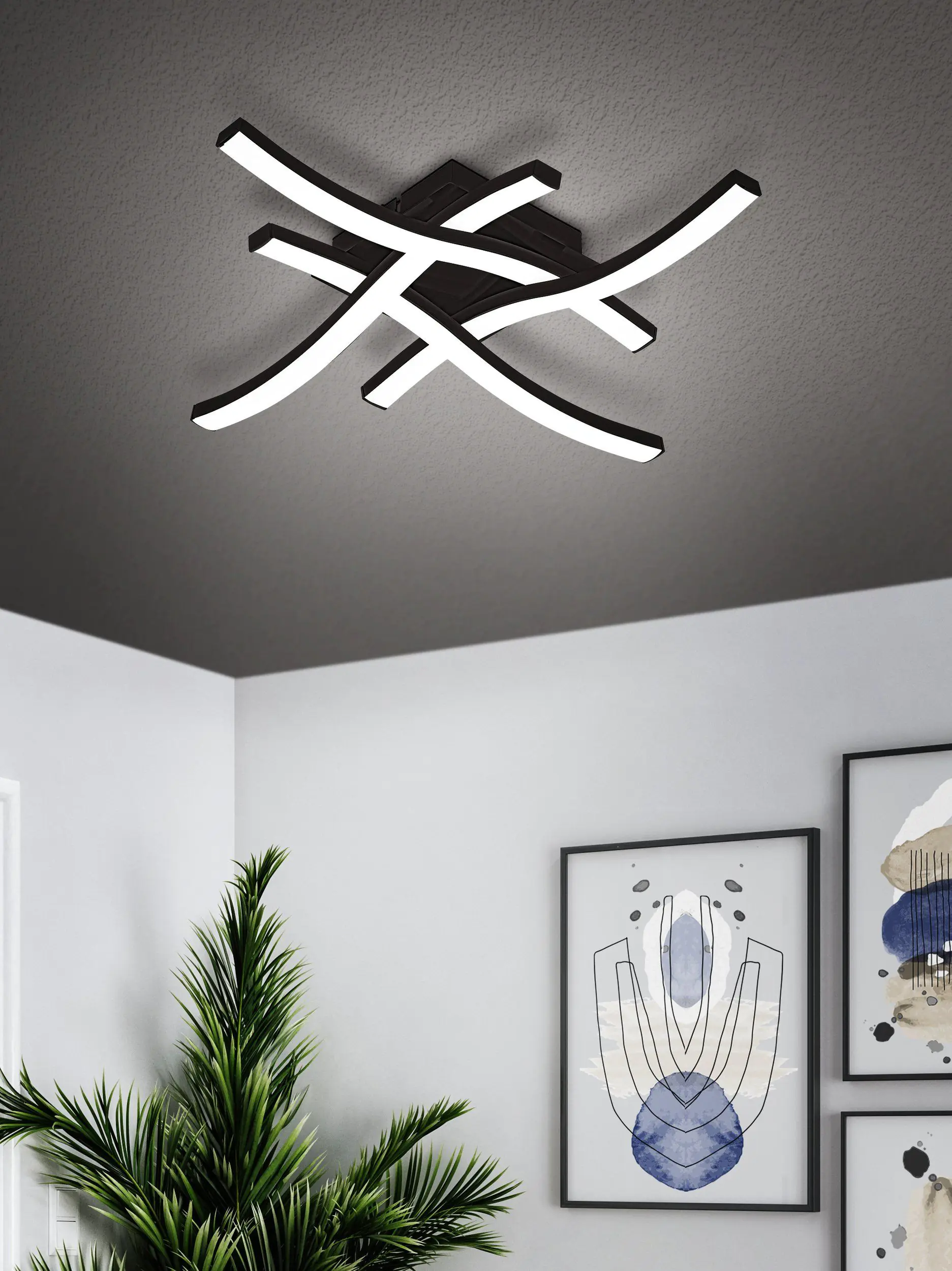 Eglo LED Deckenleuchte Cabezas-E 20W, 2480 lm, 3000K, warmweiß, Stahl, Kunststoff