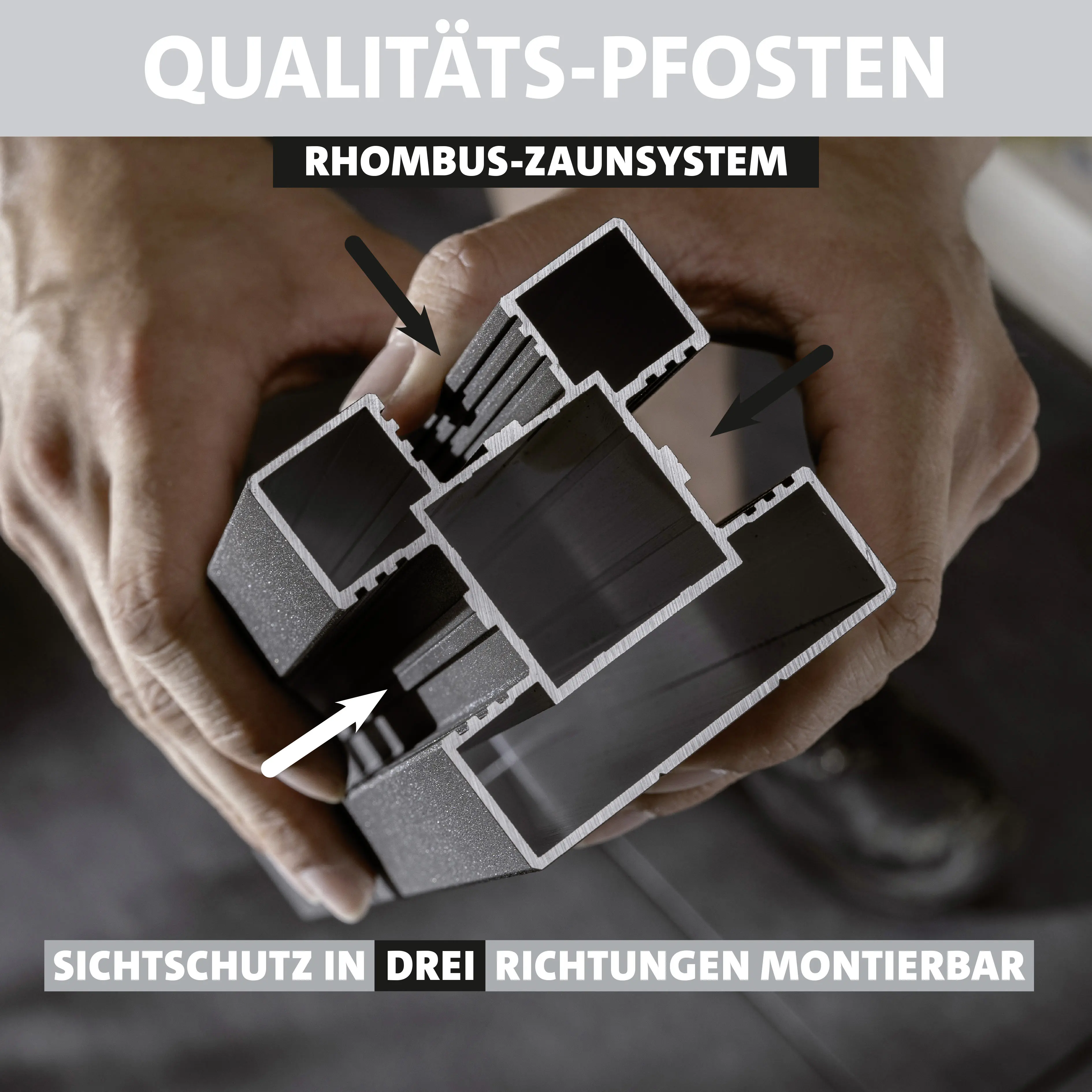 Ambiente Alu-Zaun Grundset Rhombus MAXI 187 x 244,2 cm anthrazit