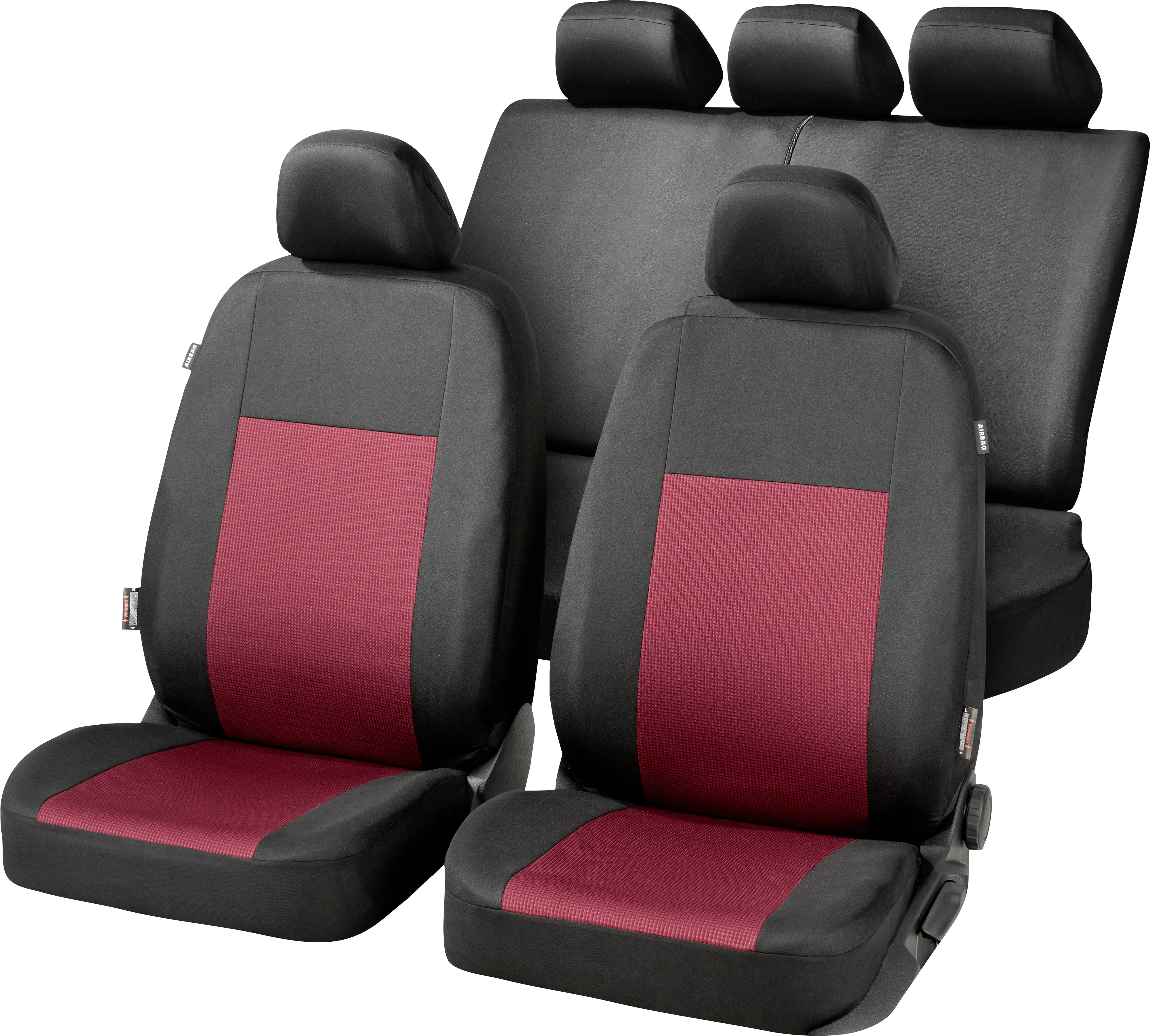 CarComfort Autositzbezug-Set Belmont schwarz-rot