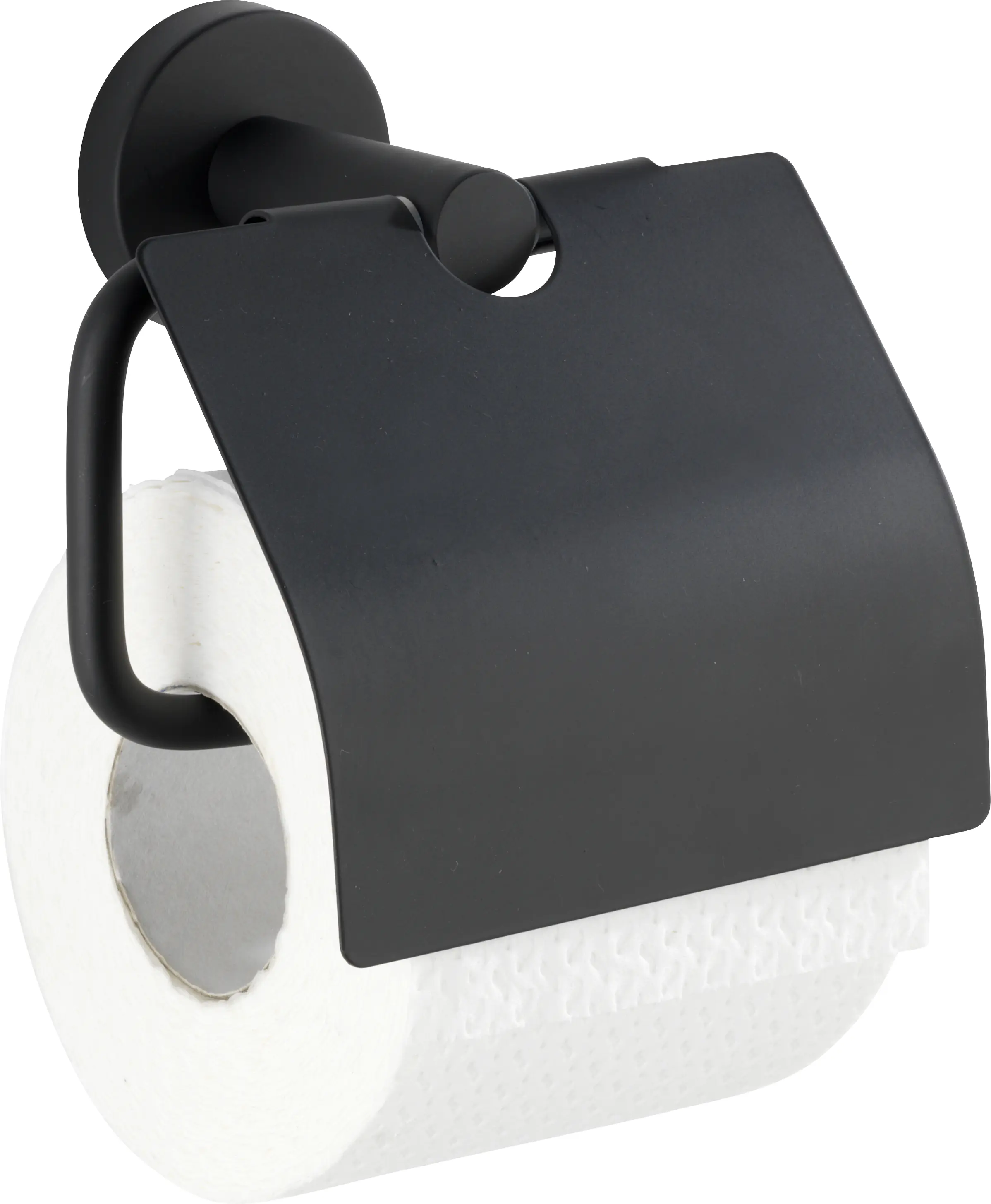 Wenko Papierrollenhalter Bosio Black matt mit Deckel