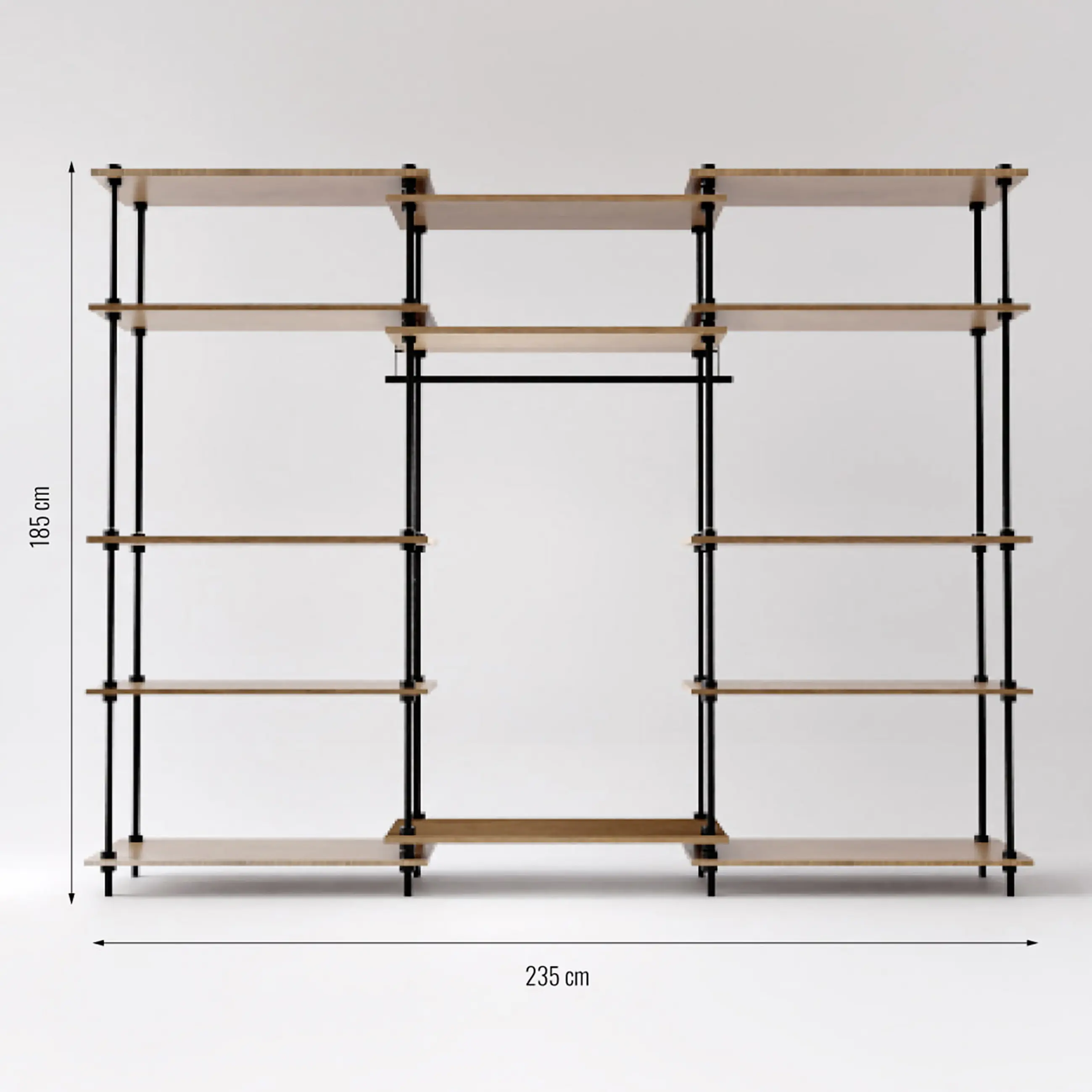 Ar Shelving Garderobe Deco Set L 185 x 235 cm Eiche anthrazit
