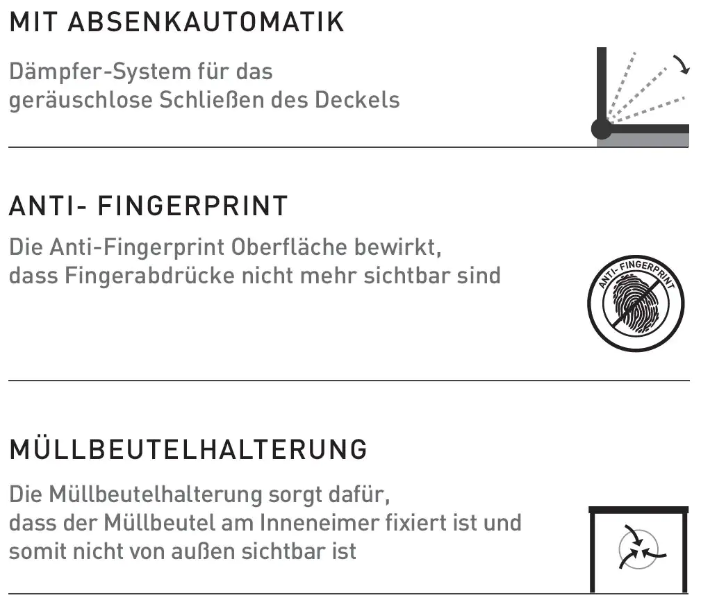 Primaster Treteimer 6 l Della anthrazit