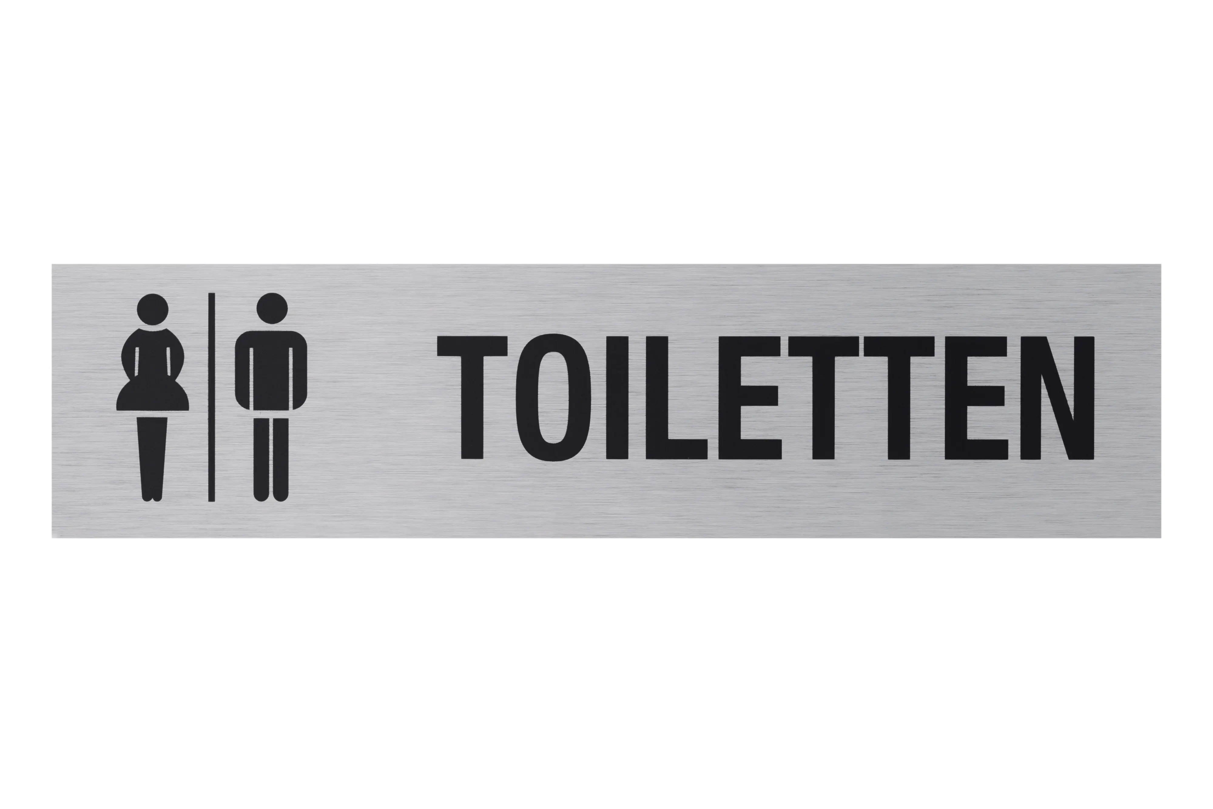 Conmetall Aufkleber Toiletten für Damen+Herren Aluminium 16 x 4 cm edelstahl-optik