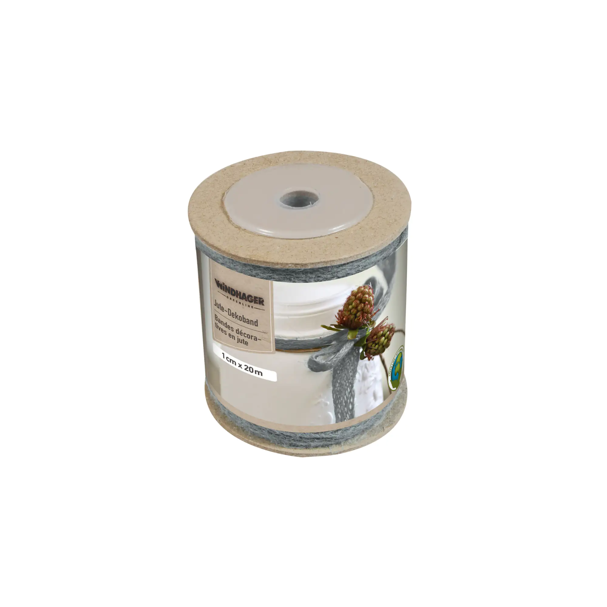 Windhager Jute Deko Band 1 cm x 20 m, grau