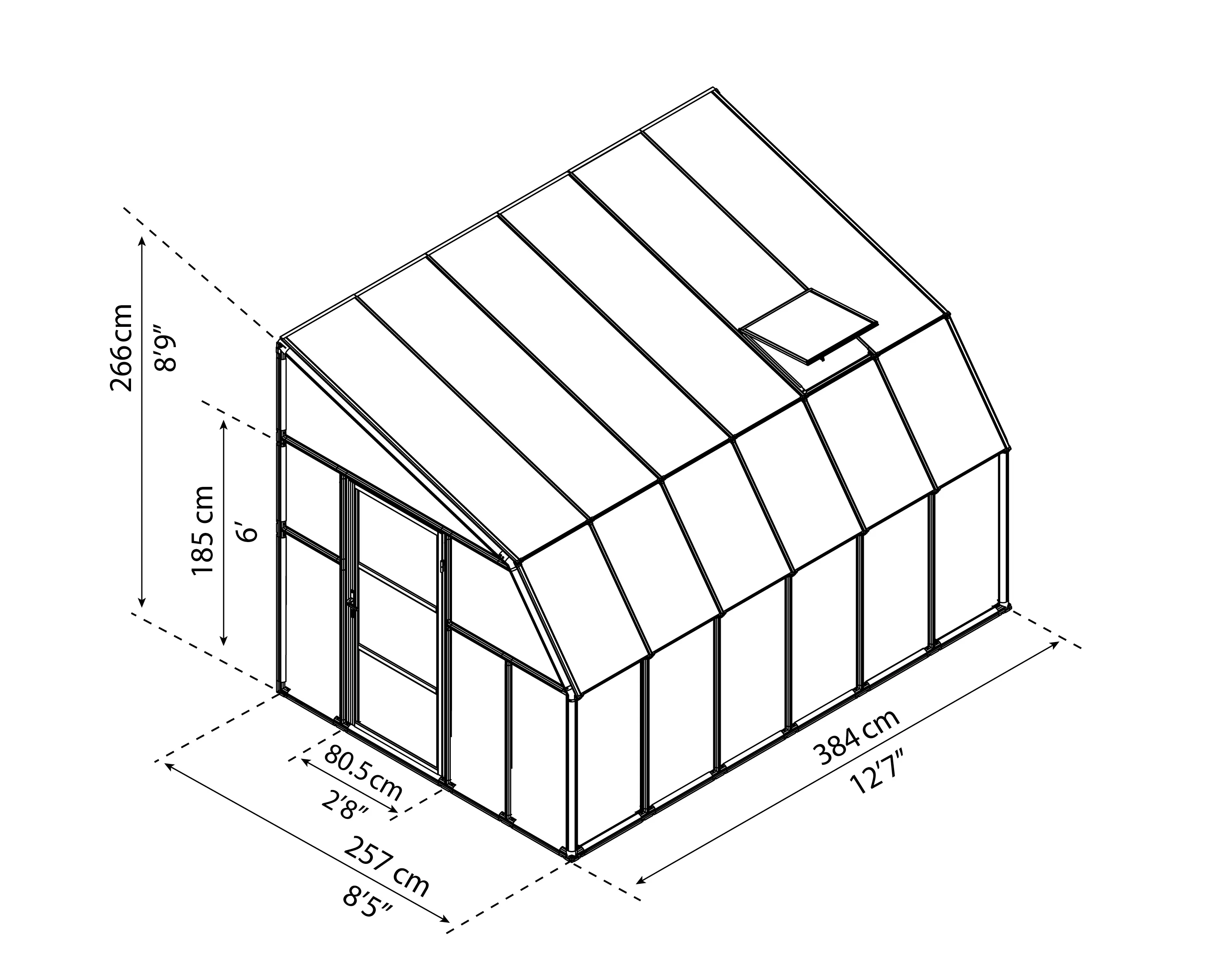 Canopia Gewächshaus Sun Room PVC weiß 384 x 257 cm