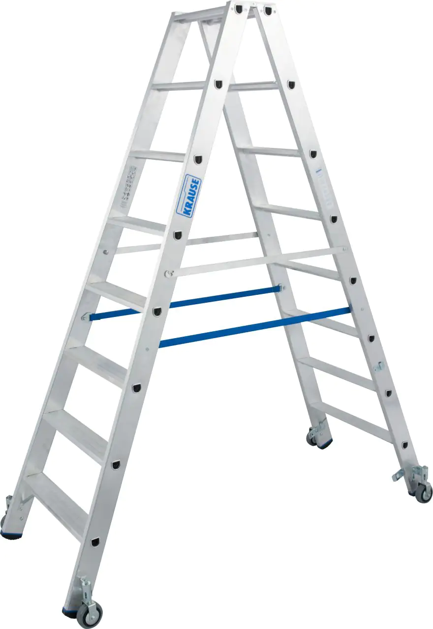 krause Aluminium-Doppelleiter STABILO fahrbar 3,40 m