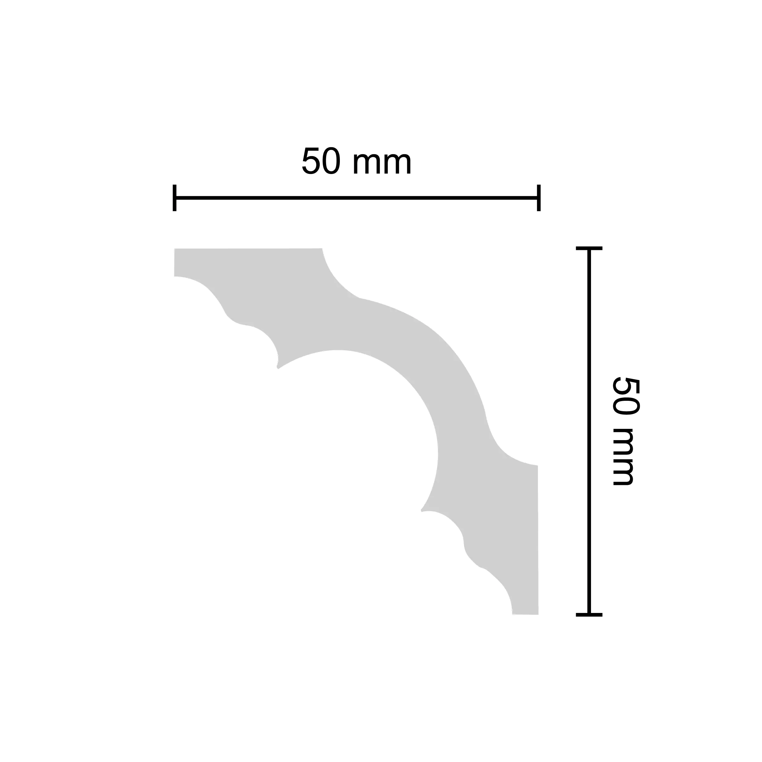 Decosa Deckenleiste Sonja, 2 m x 50 mm x 50 mm